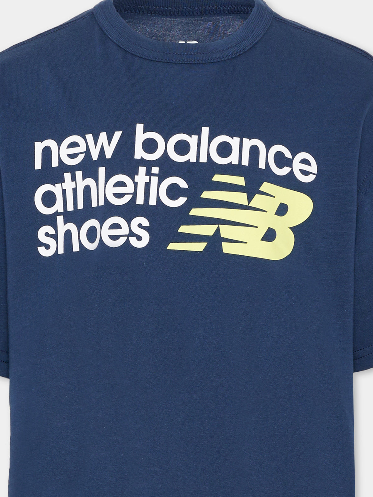 T-shirt a manica corta blu per bambino con logo,New Balance,YT6241AM NNY