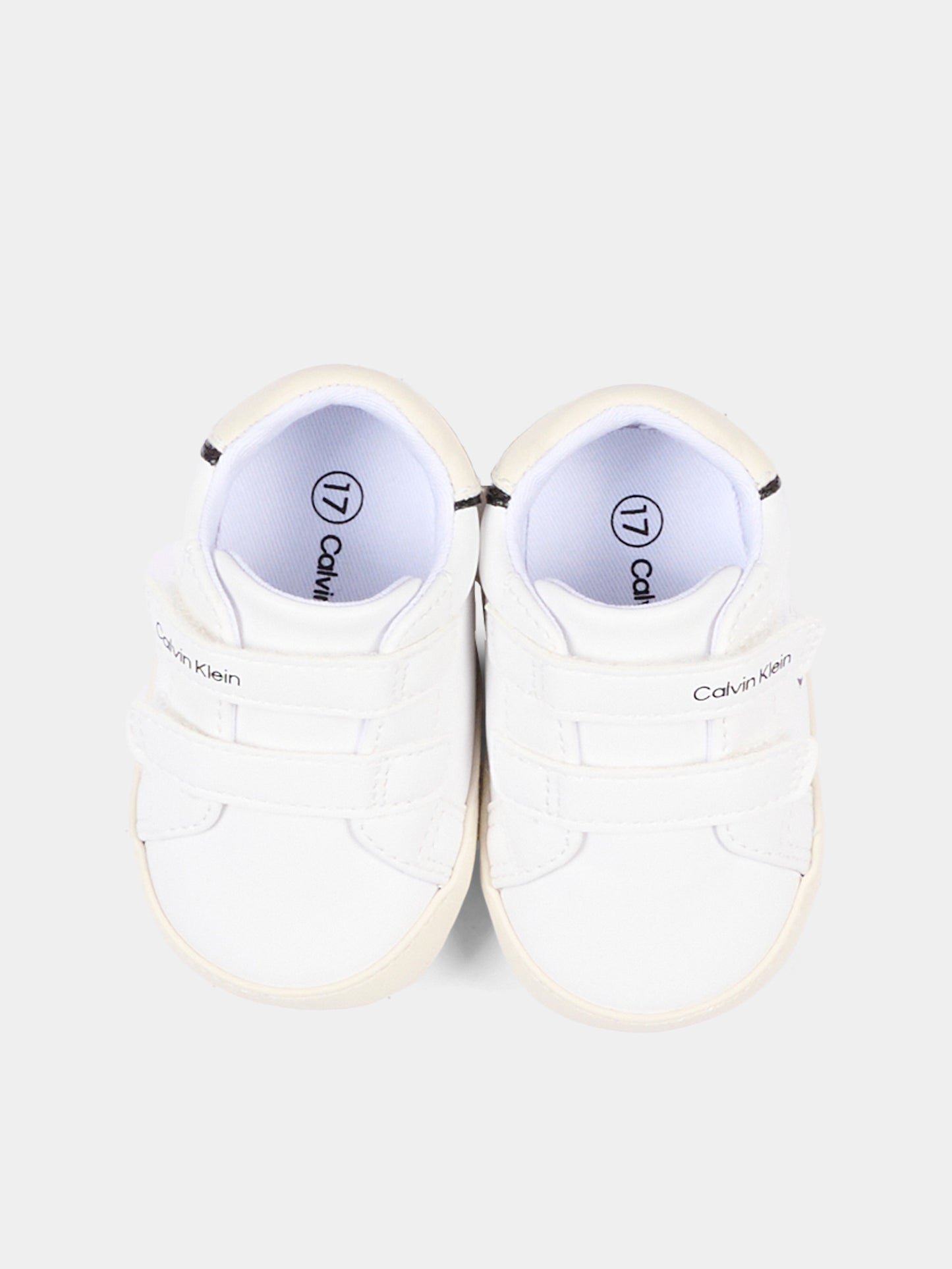 Sneakers bianche per neonati con logo,Calvin Klein Kids,V0B9 83437 1582Y631