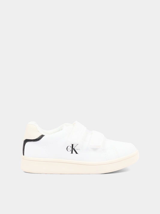 Sneakers bianche per bambini con logo,Calvin Klein Kids,V1X9 83440 1355Y631