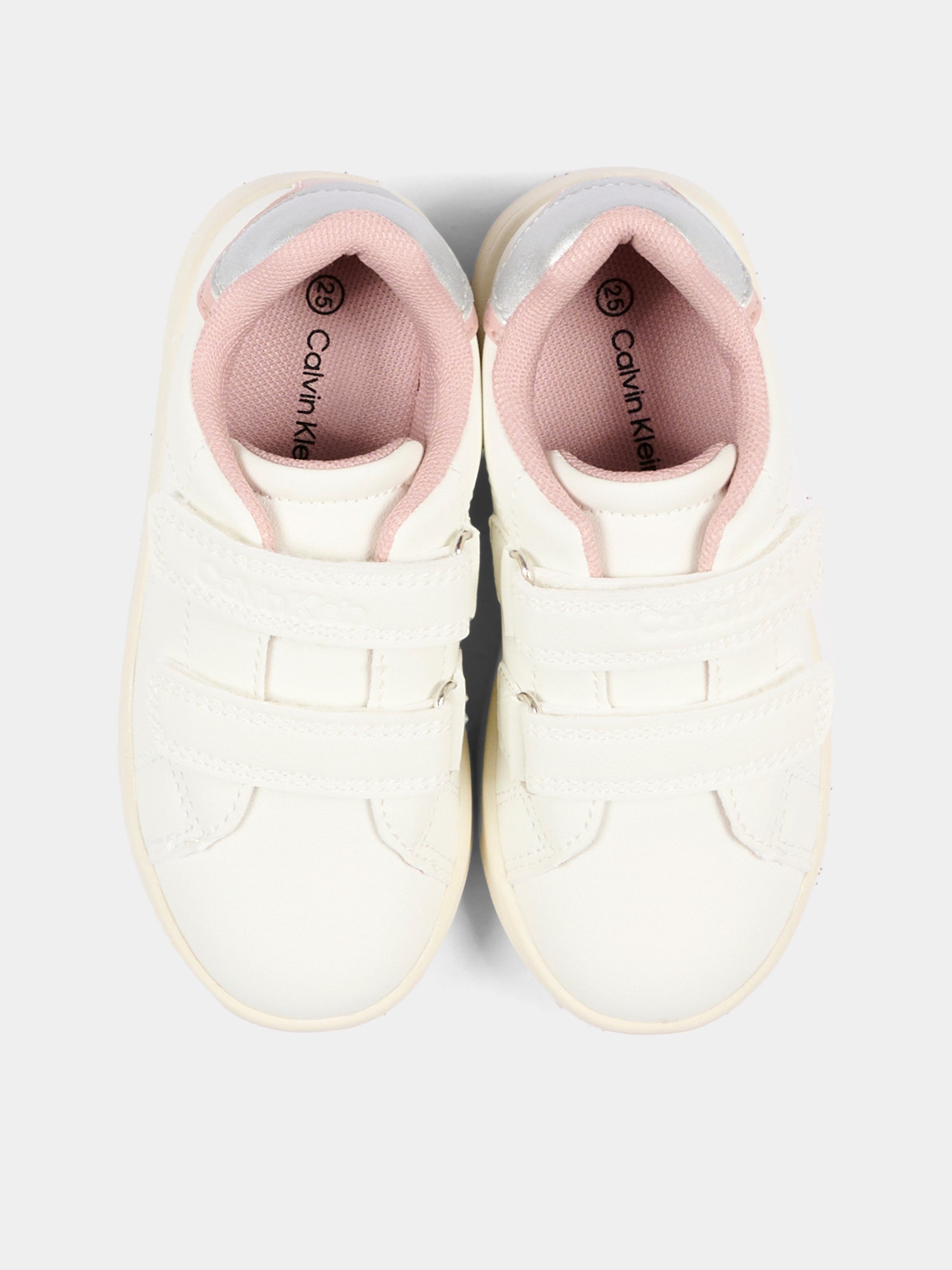 Sneakers bianche per bambina con logo,Calvin Klein Kids,V1A9 83382 1355Y622
