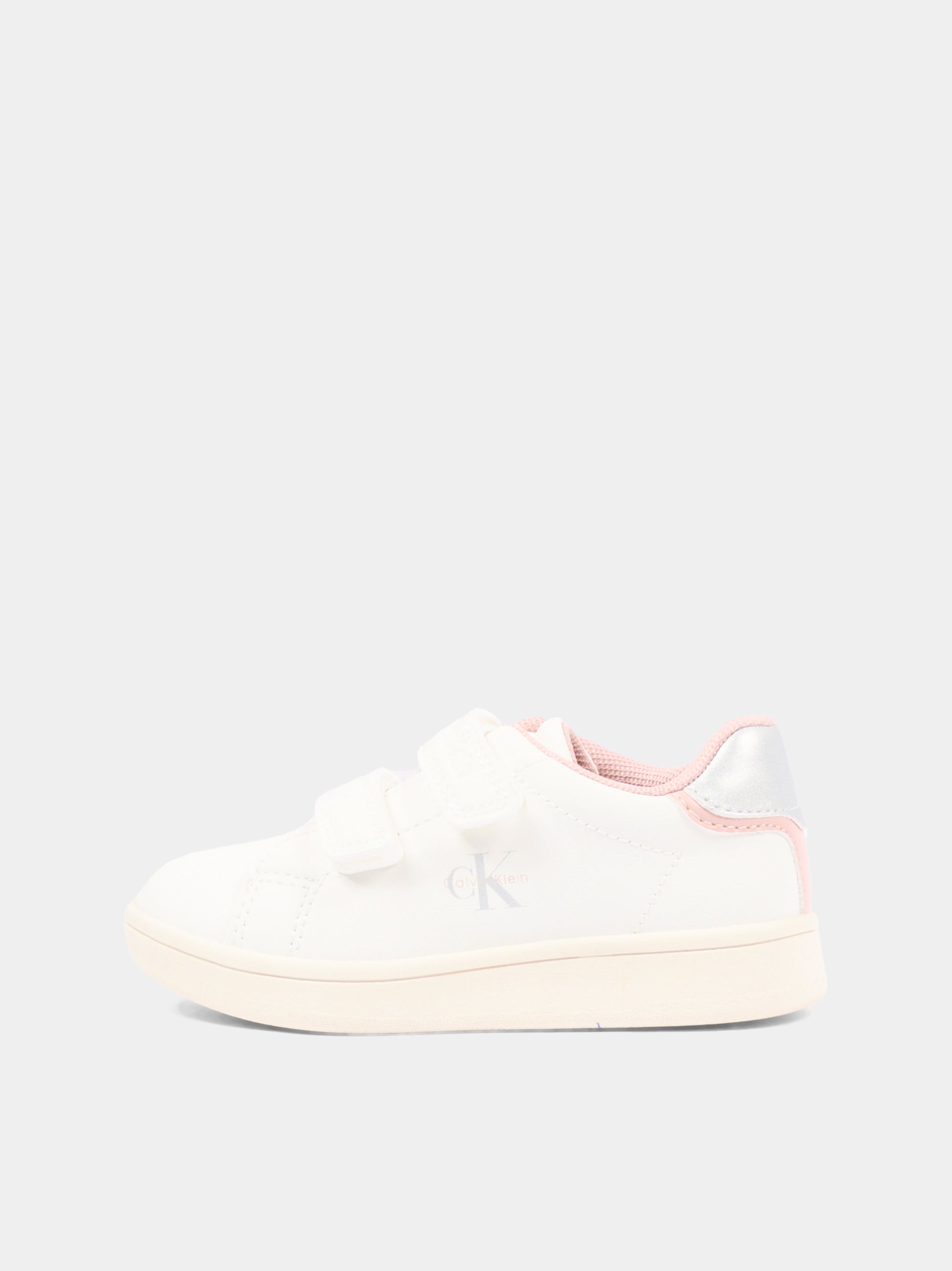 Sneakers bianche per bambina con logo,Calvin Klein Kids,V1A9 83382 1355Y622