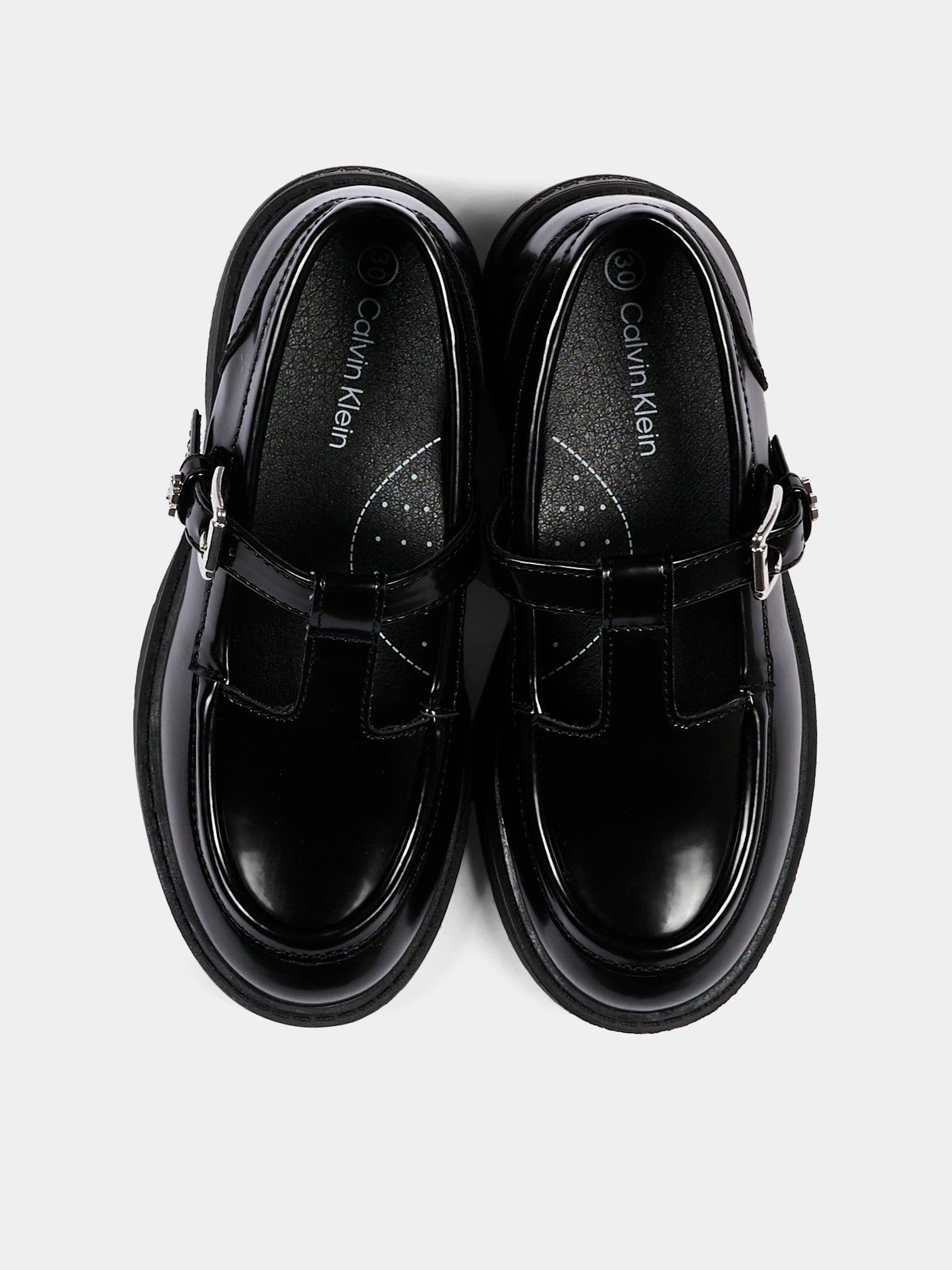 Occhi Di Bue nero per bambina con fibbia,Calvin Klein Kids,V3A4 83405 1458999
