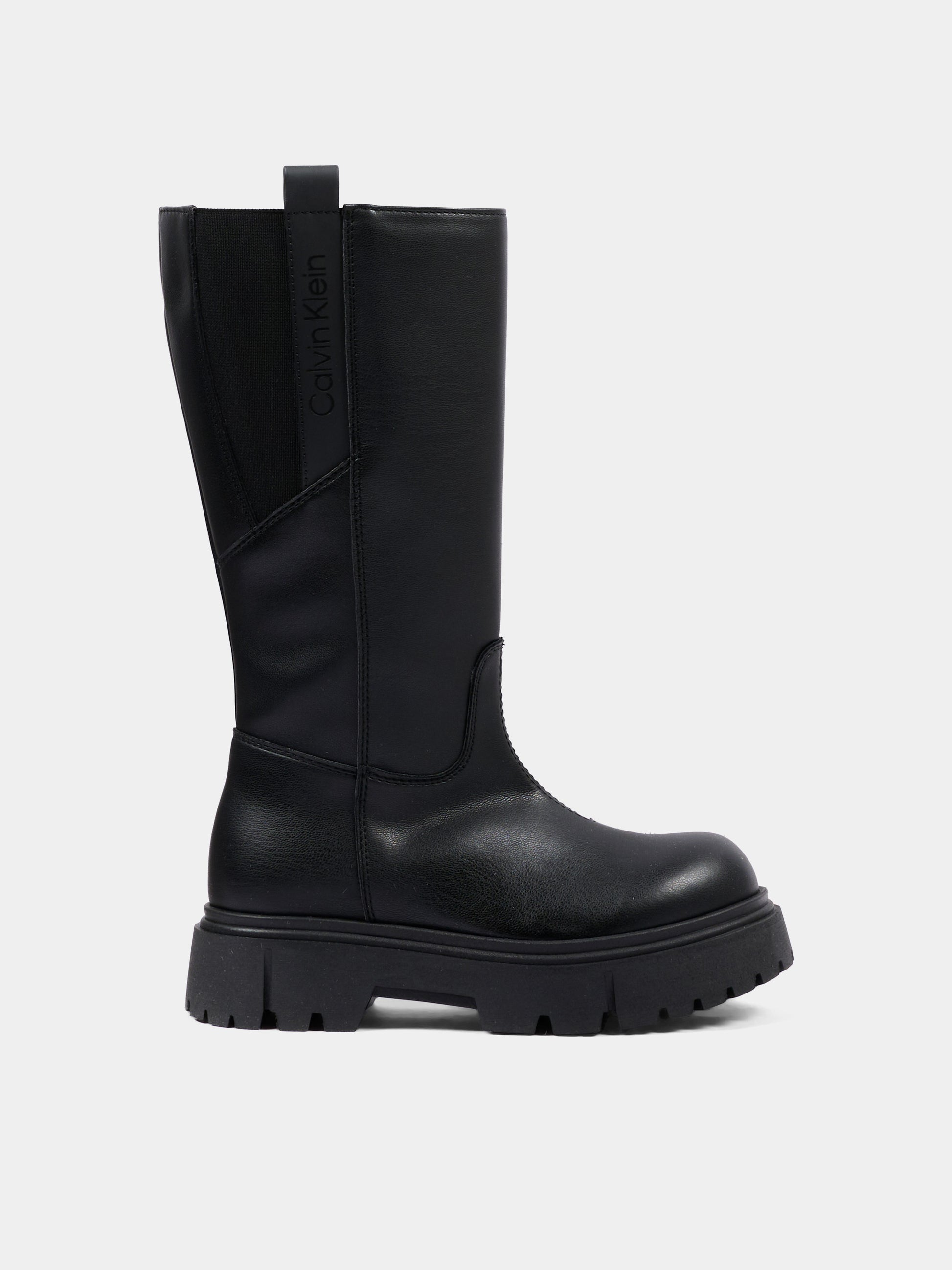 Stivali nero per bambina con logo,Calvin Klein Kids,V4A6 83433 1355999