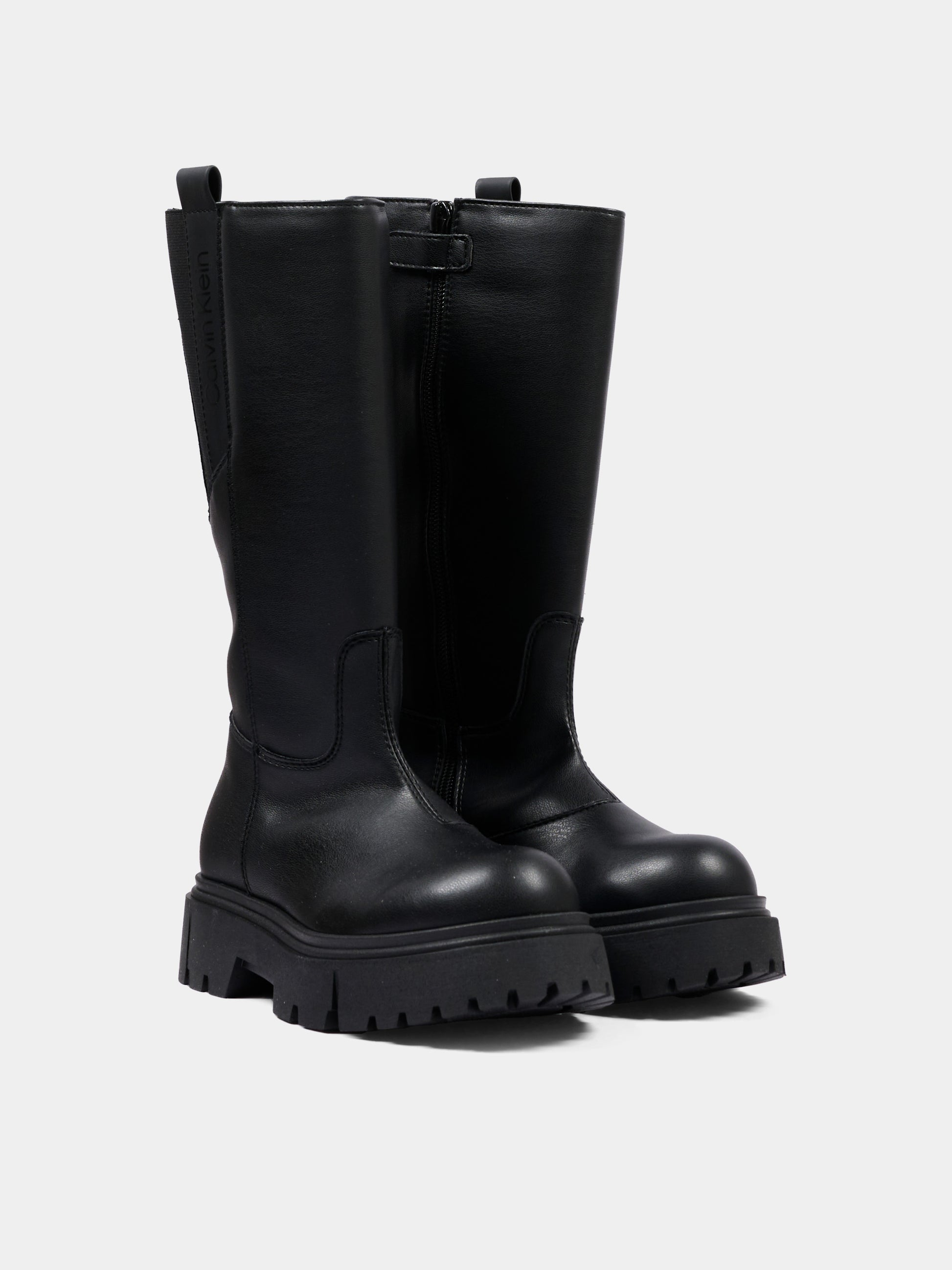 Stivali nero per bambina con logo,Calvin Klein Kids,V4A6 83433 1355999