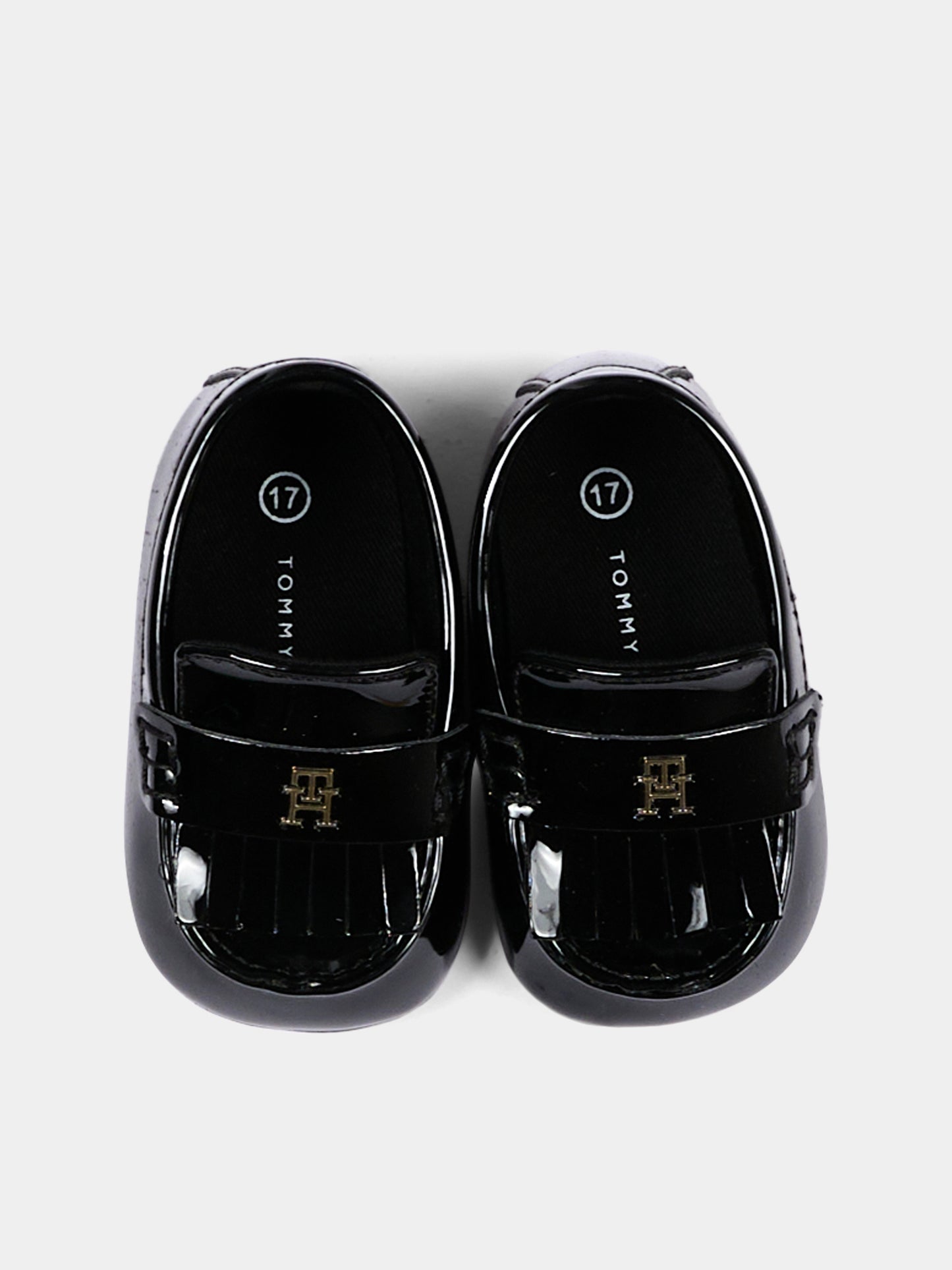 Mocassini neri per neonata con logo,Tommy Hilfiger Junior,T0A4 35055 1847999