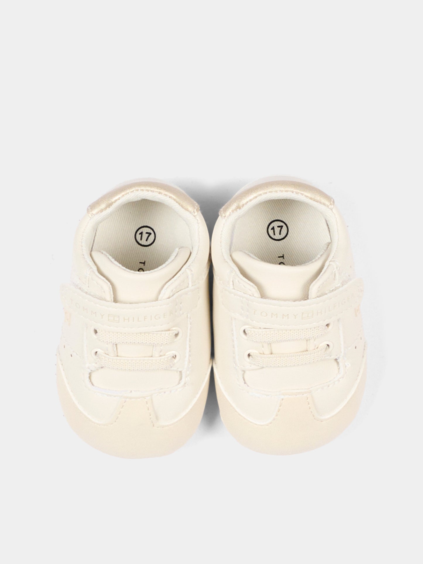 Sneakers avorio per neonati con logo,Tommy Hilfiger Junior,T0A9 35058 1755A681
