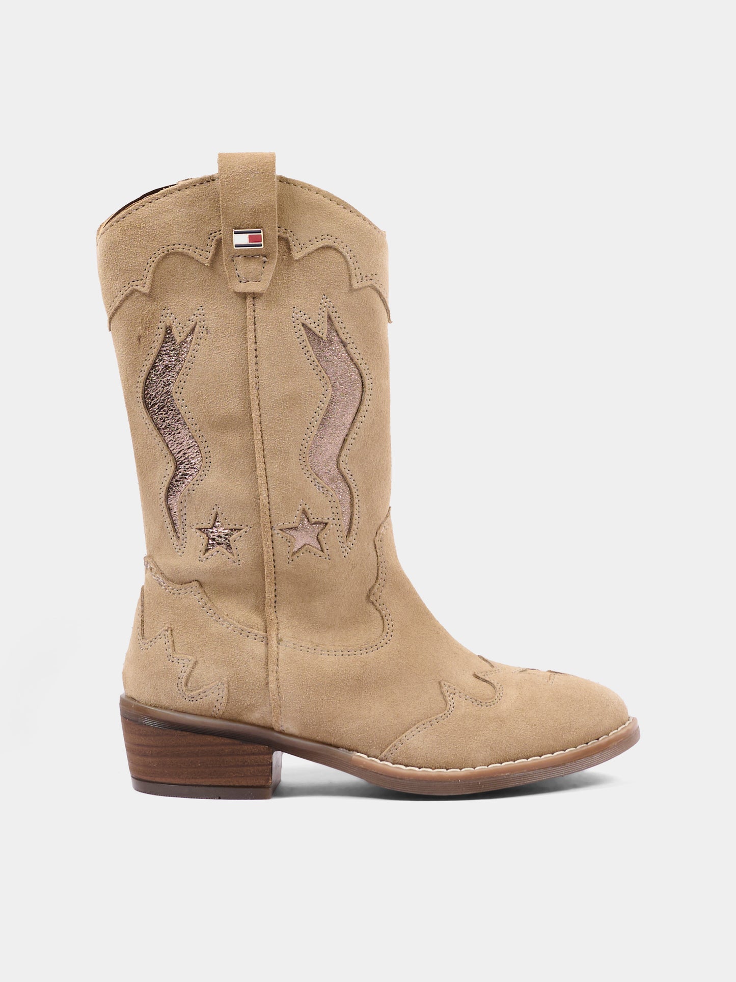 Stivali beige per bambina con stelle,Tommy Hilfiger Junior,T3A6 35194 1429691