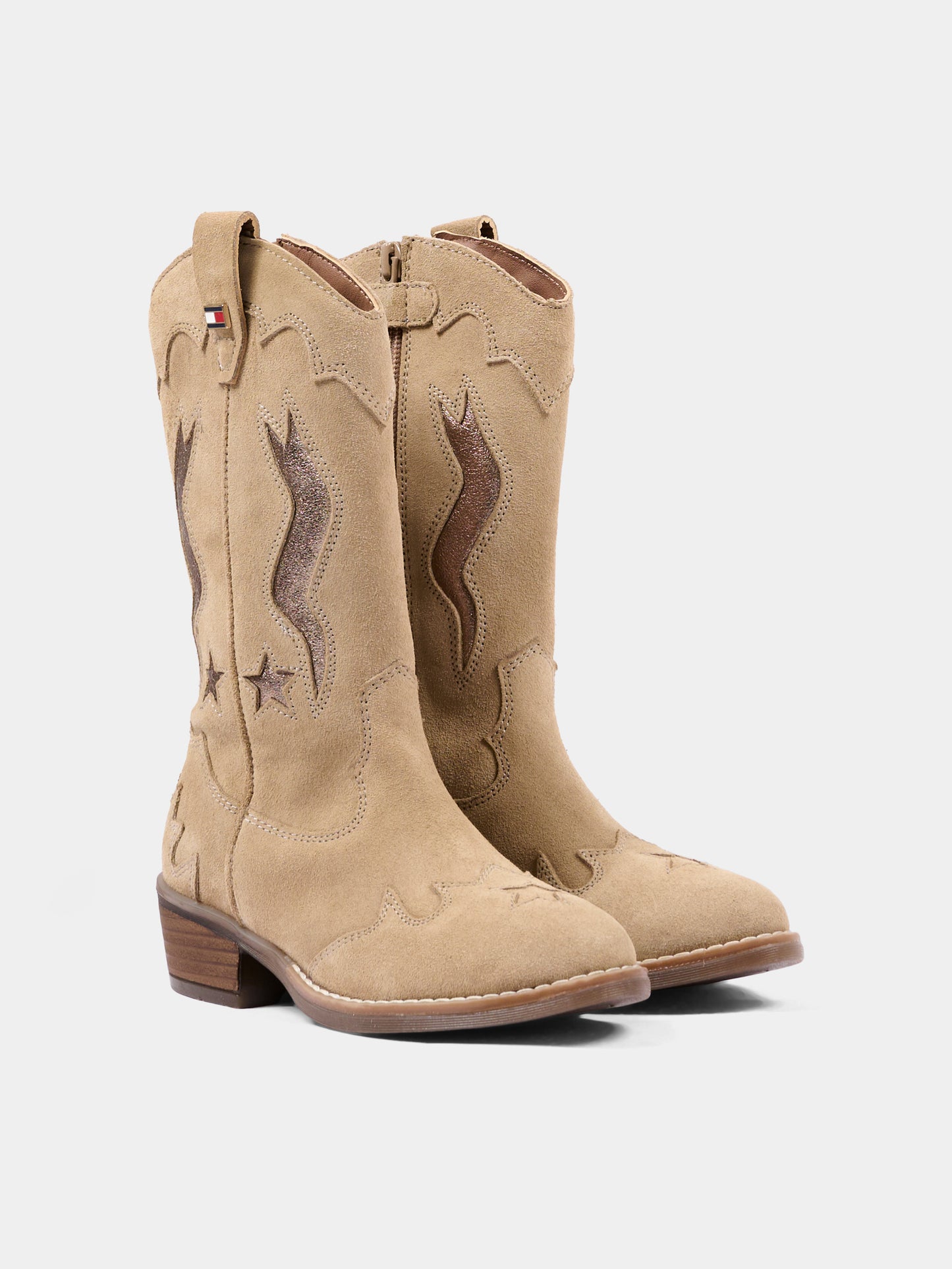 Stivali beige per bambina con stelle,Tommy Hilfiger Junior,T3A6 35194 1429691