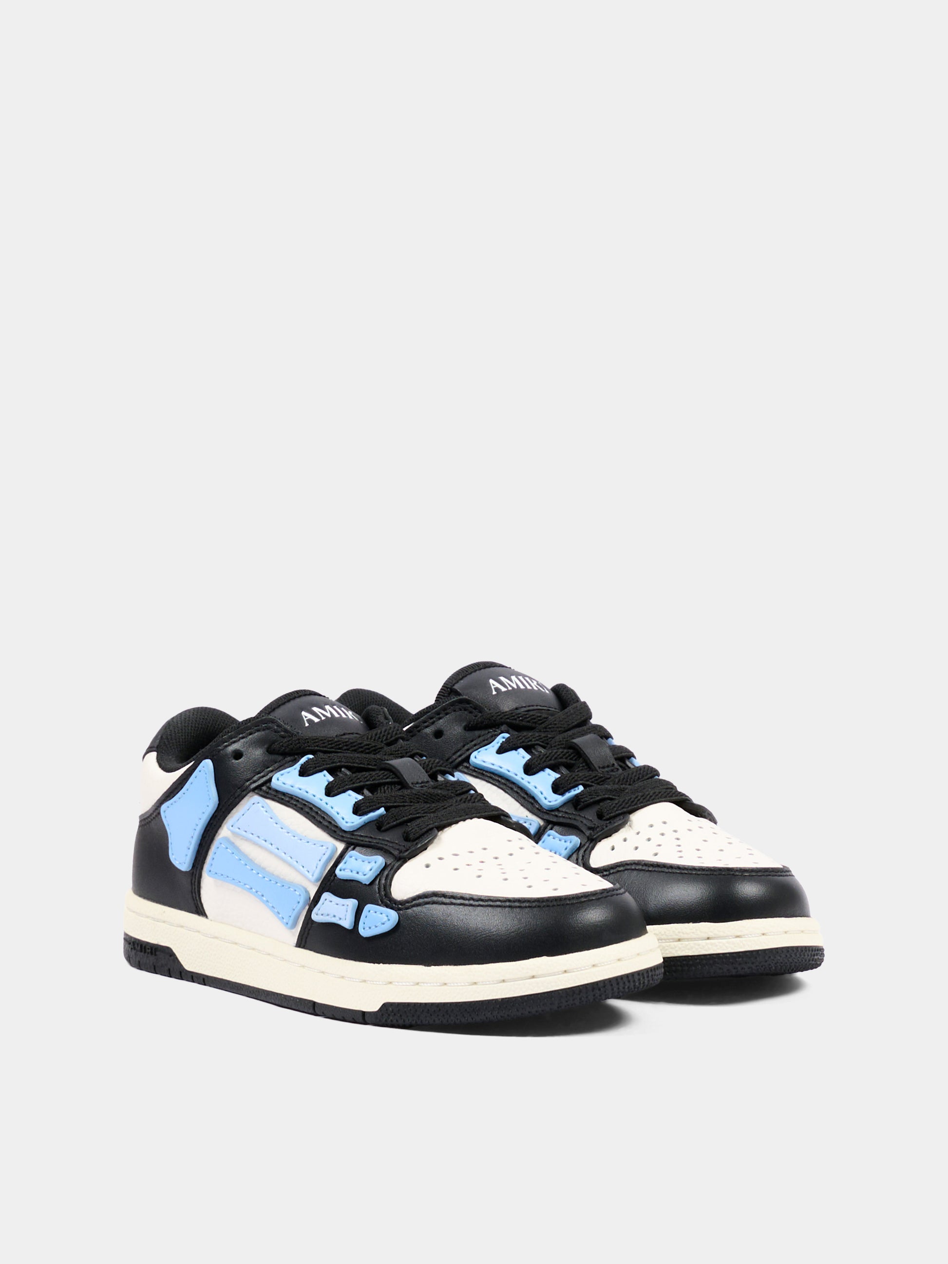 Sneakers multicolor per bambino con ossa,Amiri,AC326SN003 0043 BLACK SKYLINE BLUE