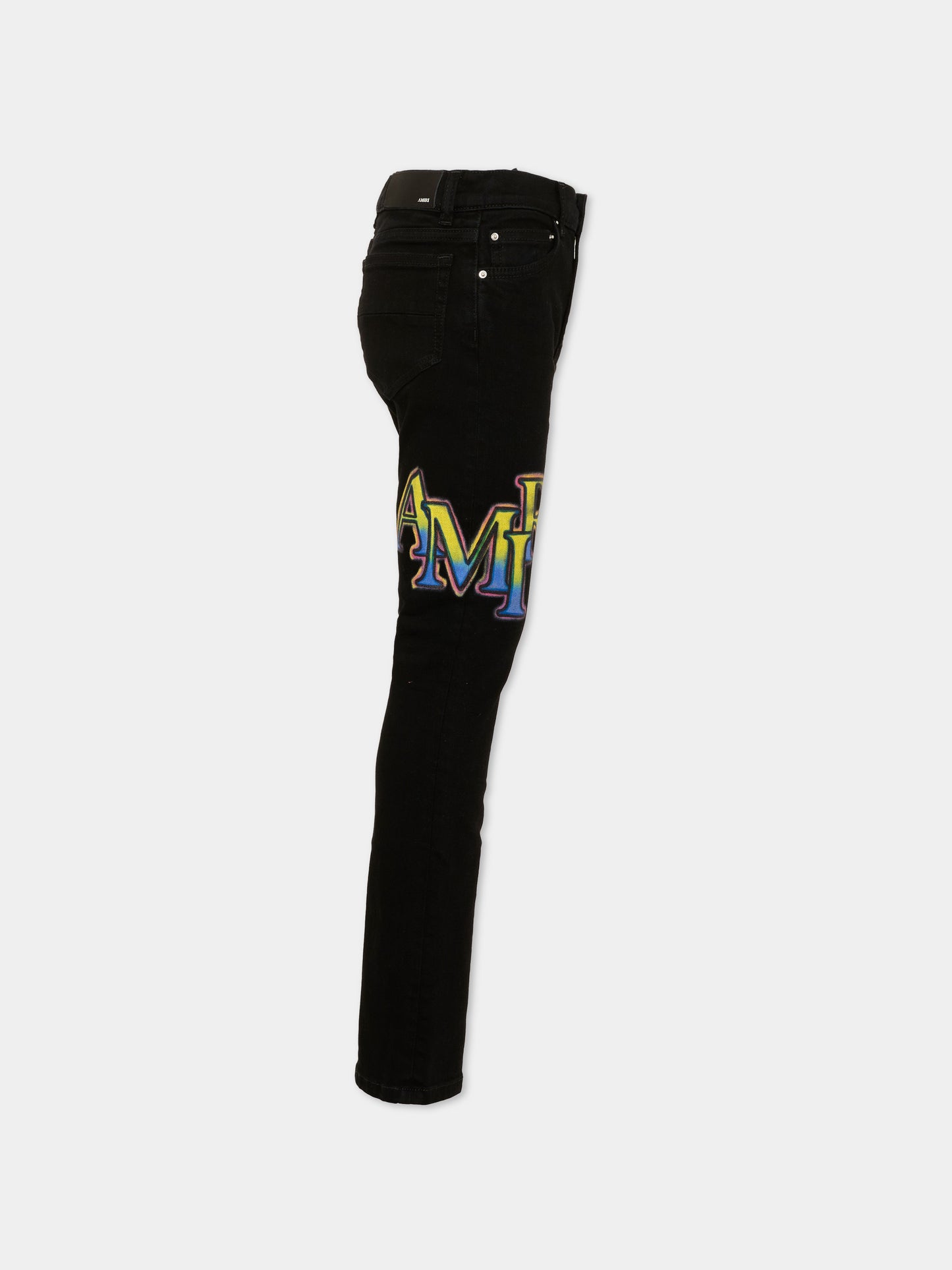 Jeans nero per bambino con logo,Amiri,ACBMJE1003 686 WASHED BLACK