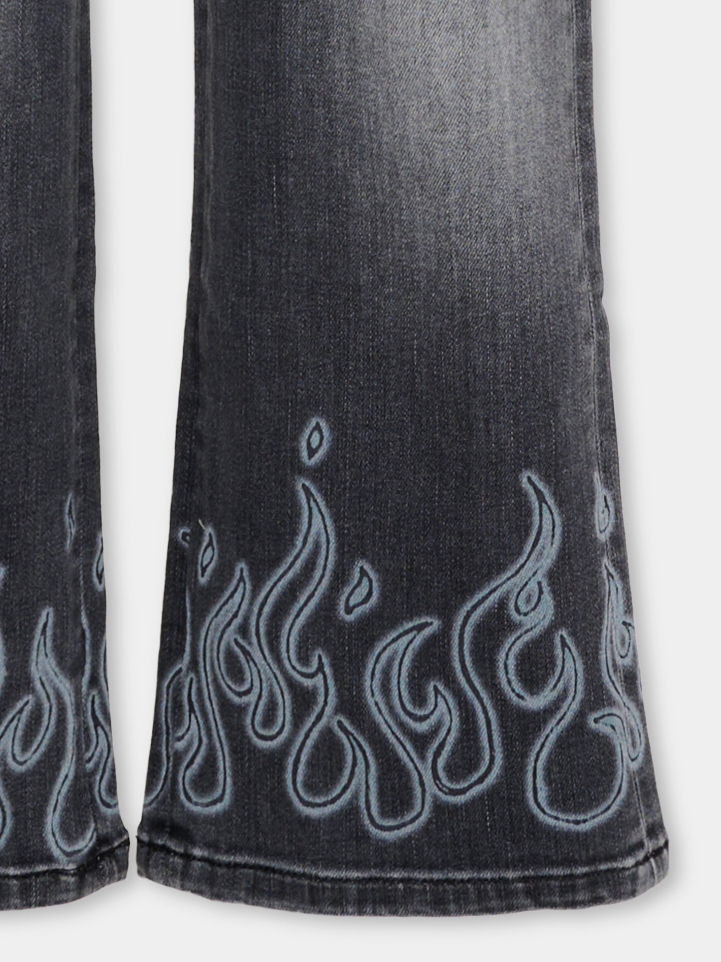 Jeans denim per bambini con fiamme,Amiri,ACBMJE1005 030 GREY