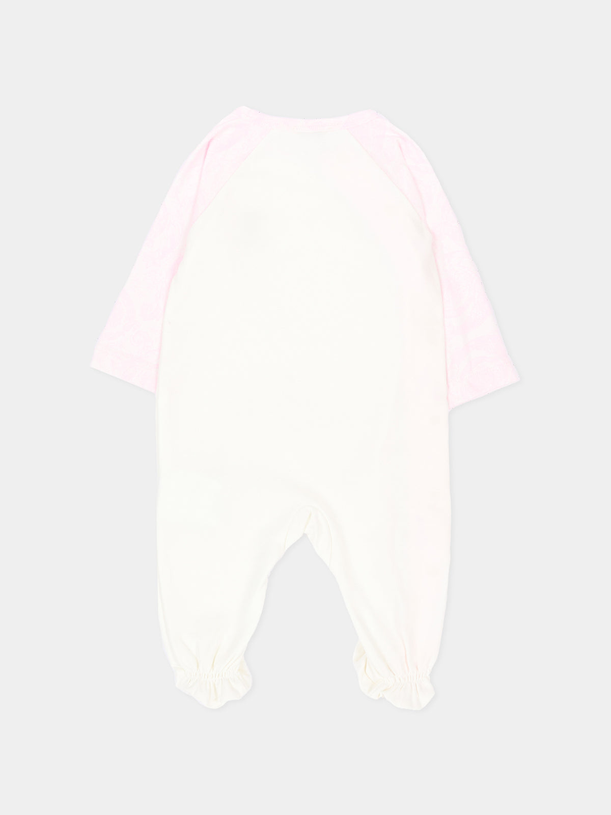 Tutina bianca per neonata con logo,Versace,1017948 1A18059 6WN50