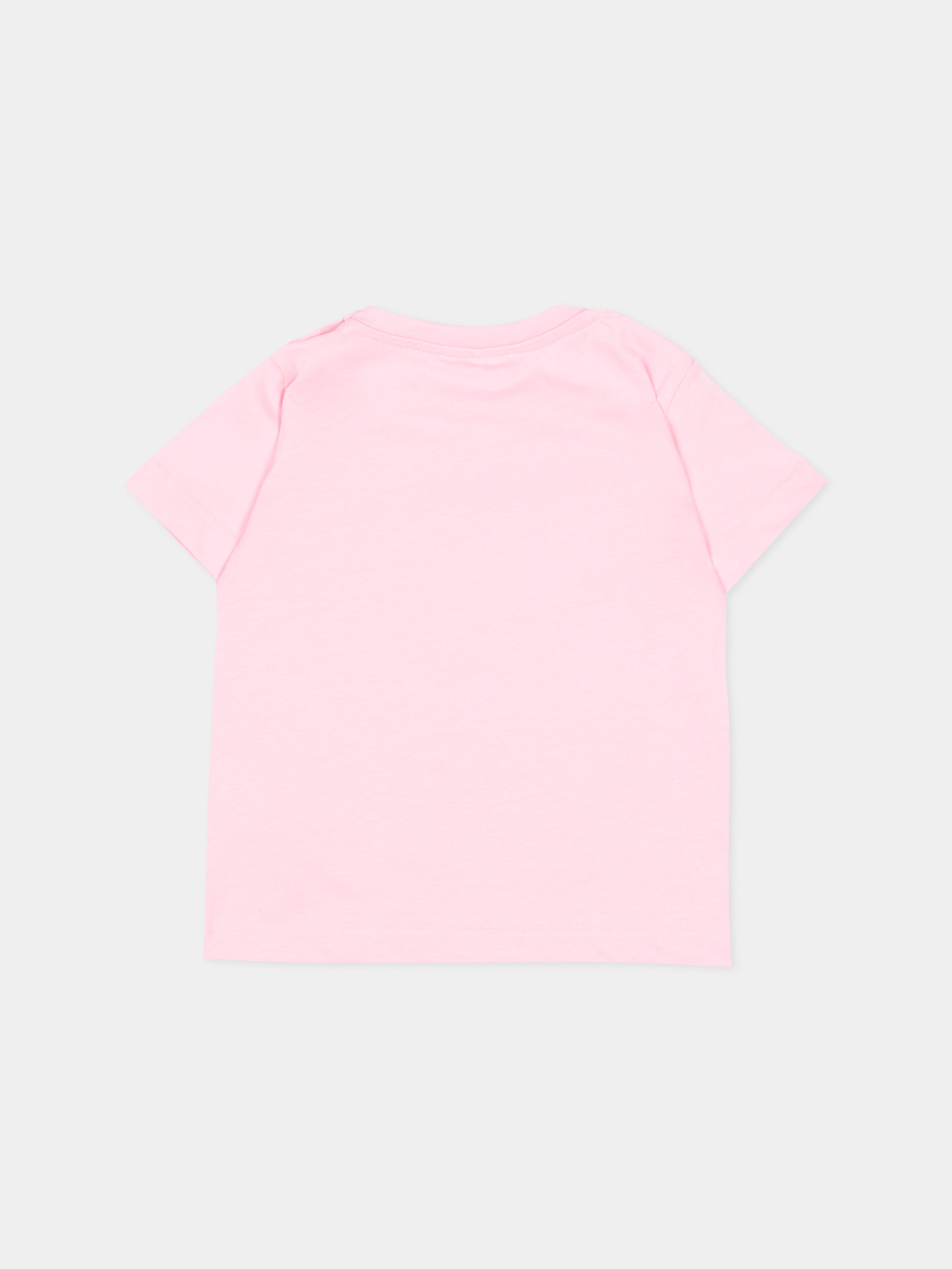 T-shirt a manica corta rosa per neonata con logo,Versace,1025154 1A18123 2PS80