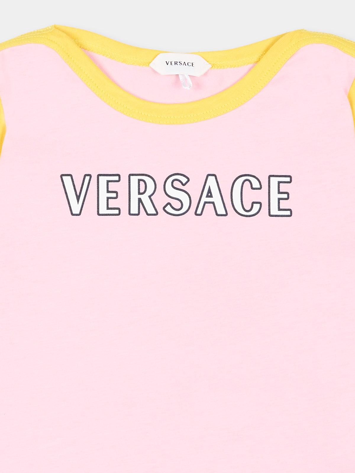 T-Shirt rosa per neonata con logo,Versace,1025174 1A18129 6PD90