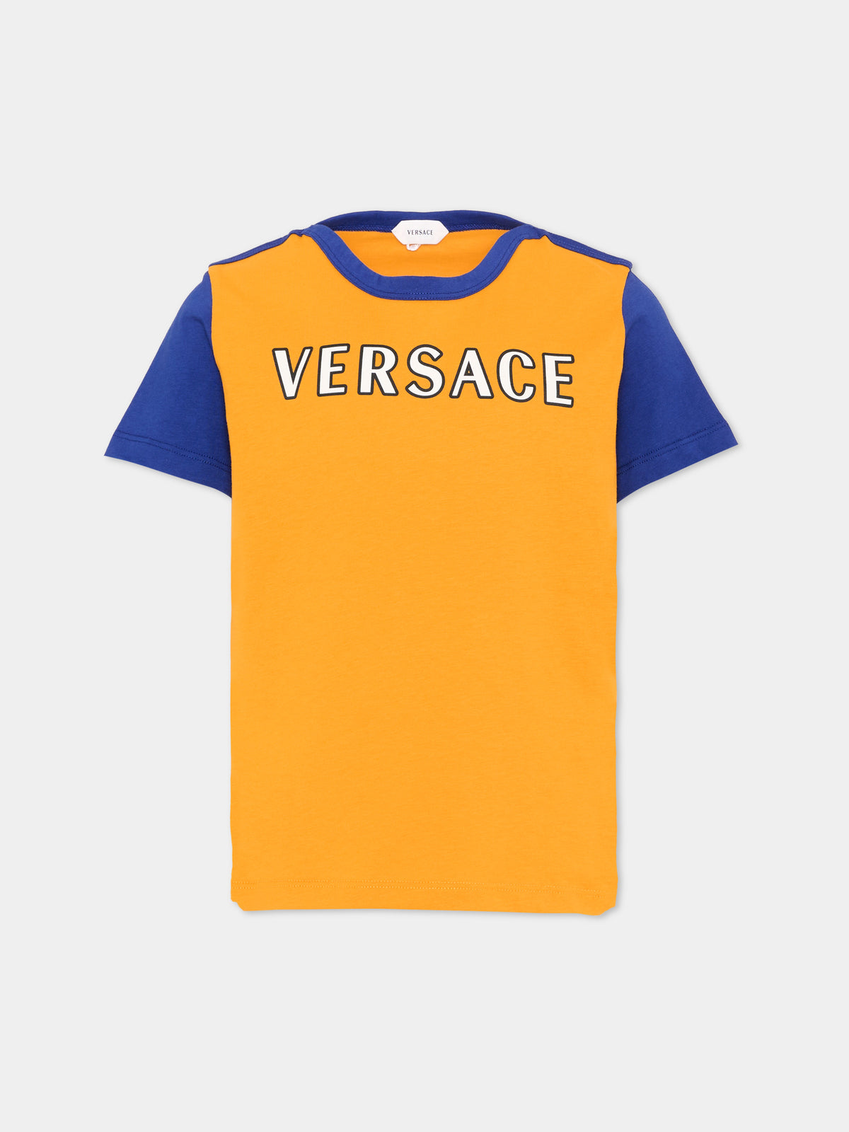 T-Shirt gialla per bambino con logo,Versace,1024947 1A18129 6Y540