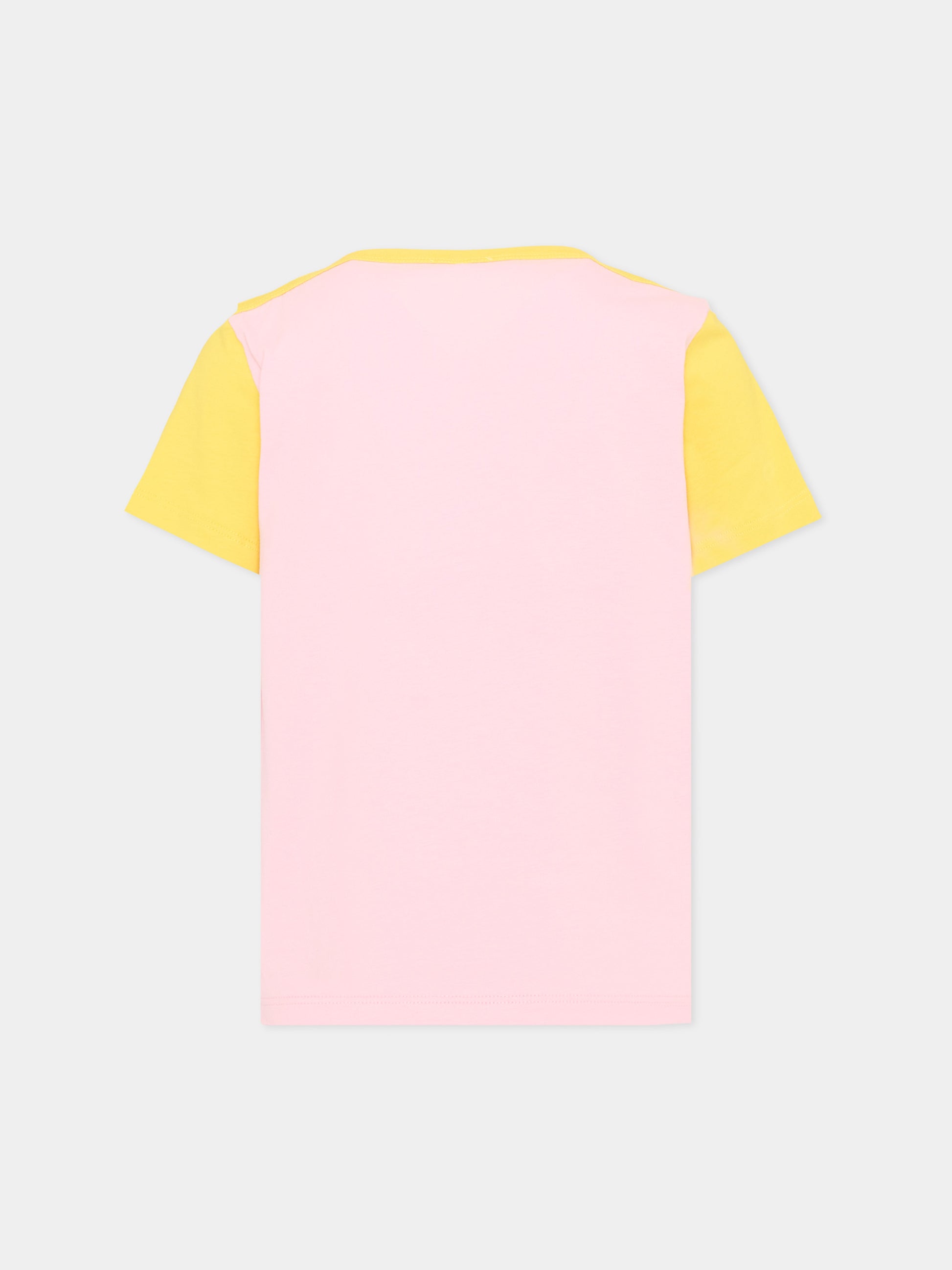 T-Shirt rosa per bambina con logo,Versace,1024947 1A18129 6PD90