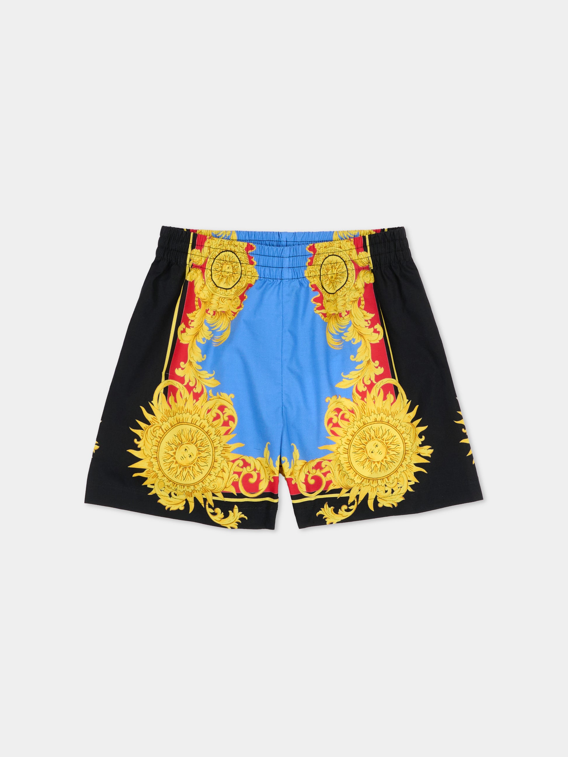 Shorts multicolor per neonato con stampa barocca,Versace,1025205 1A18114 5UG70