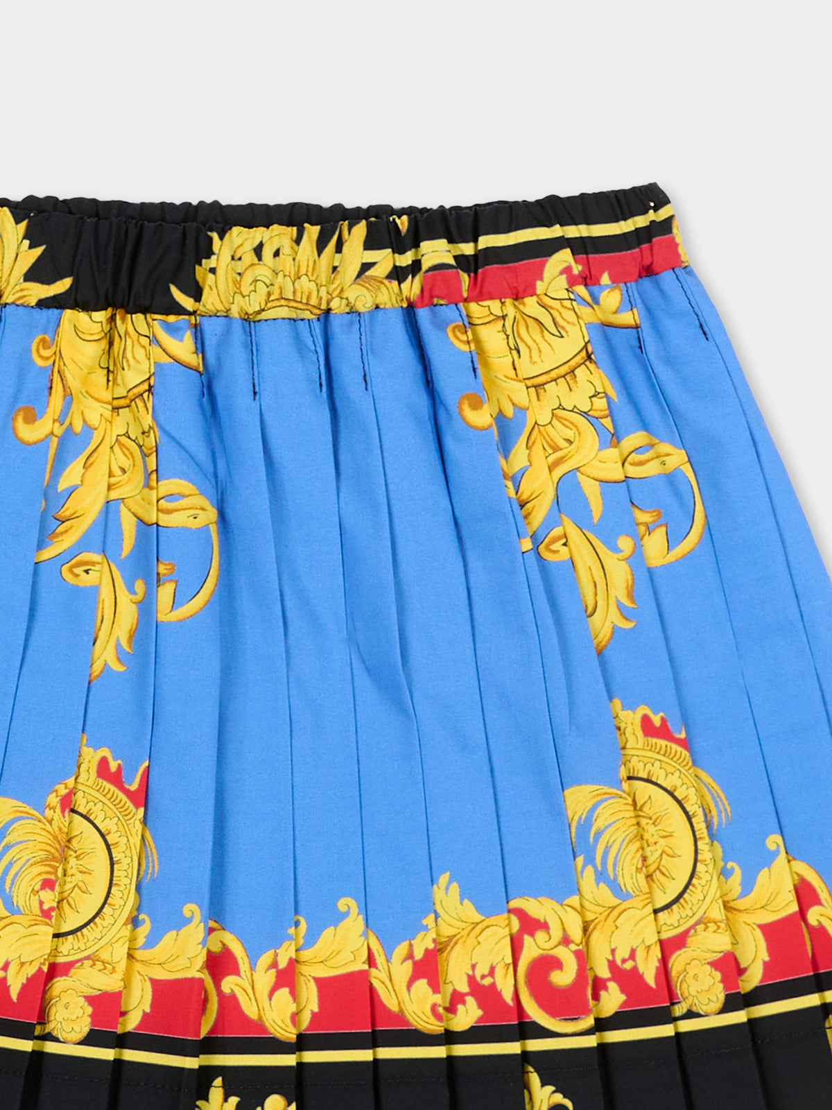 Gonna multicolor per neonata con stampa barocca,Versace,1025175 1A18114 5UG70