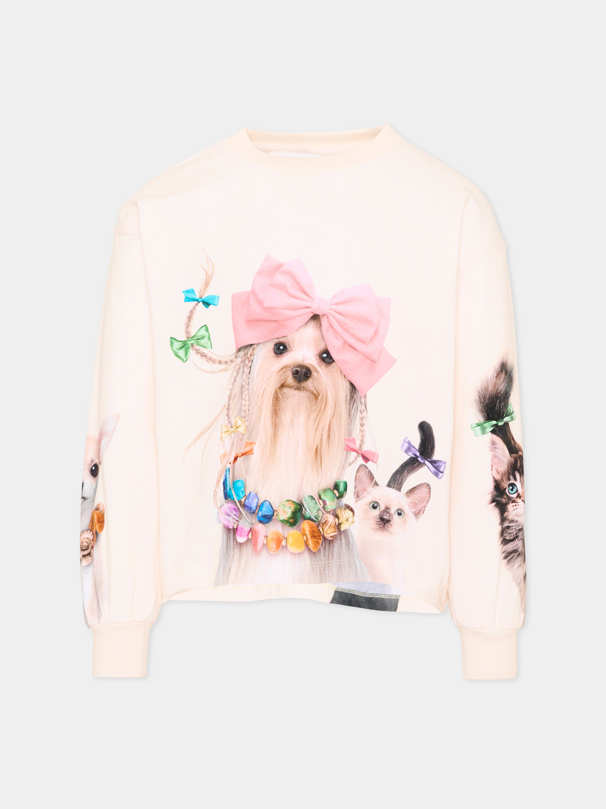 T-Shirt avorio Reniza per bambina con animali,Molo,2W26A407 5758