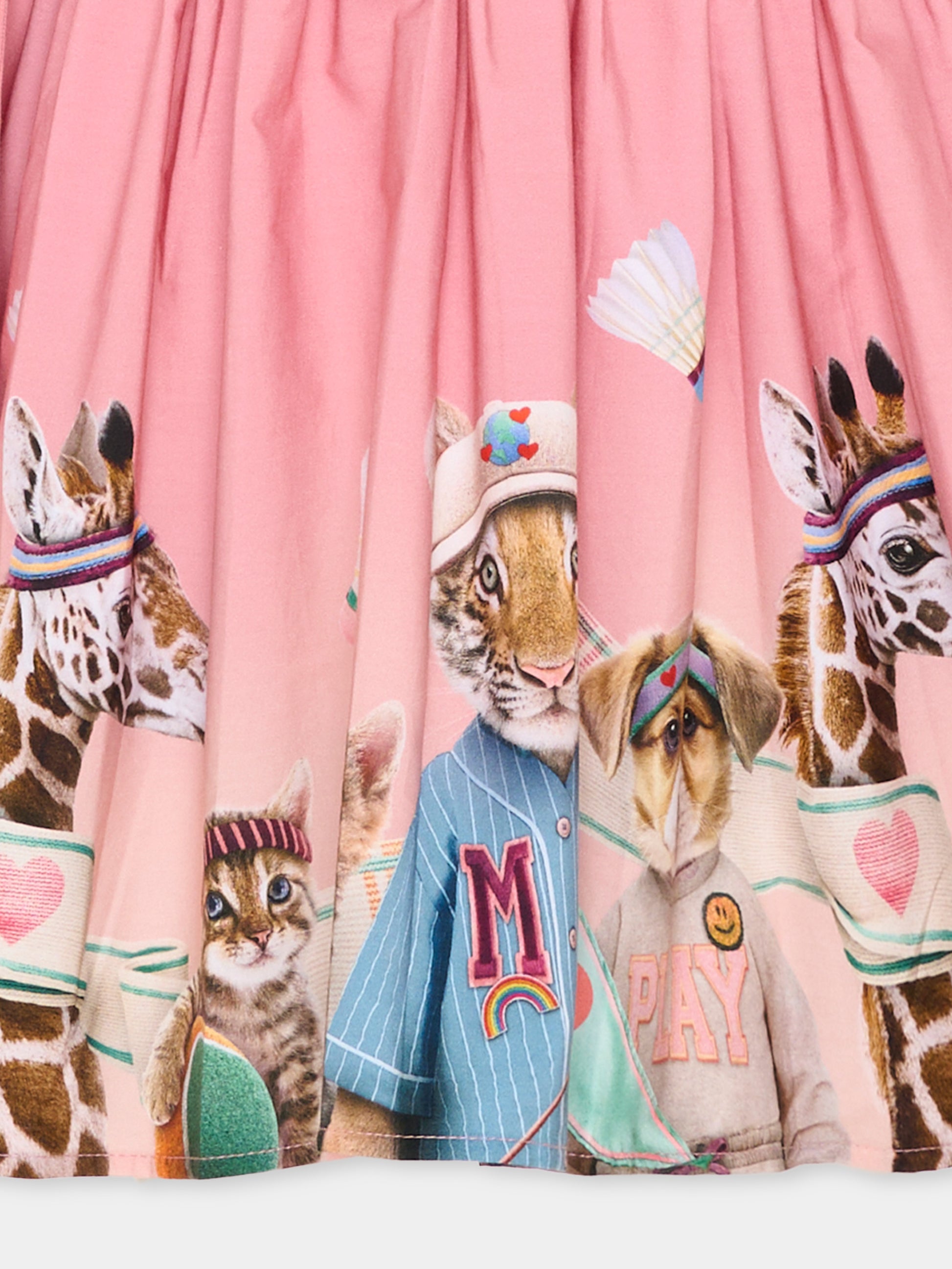 Vestito rosa per bambina con animali,Molo,2W26E203 5802