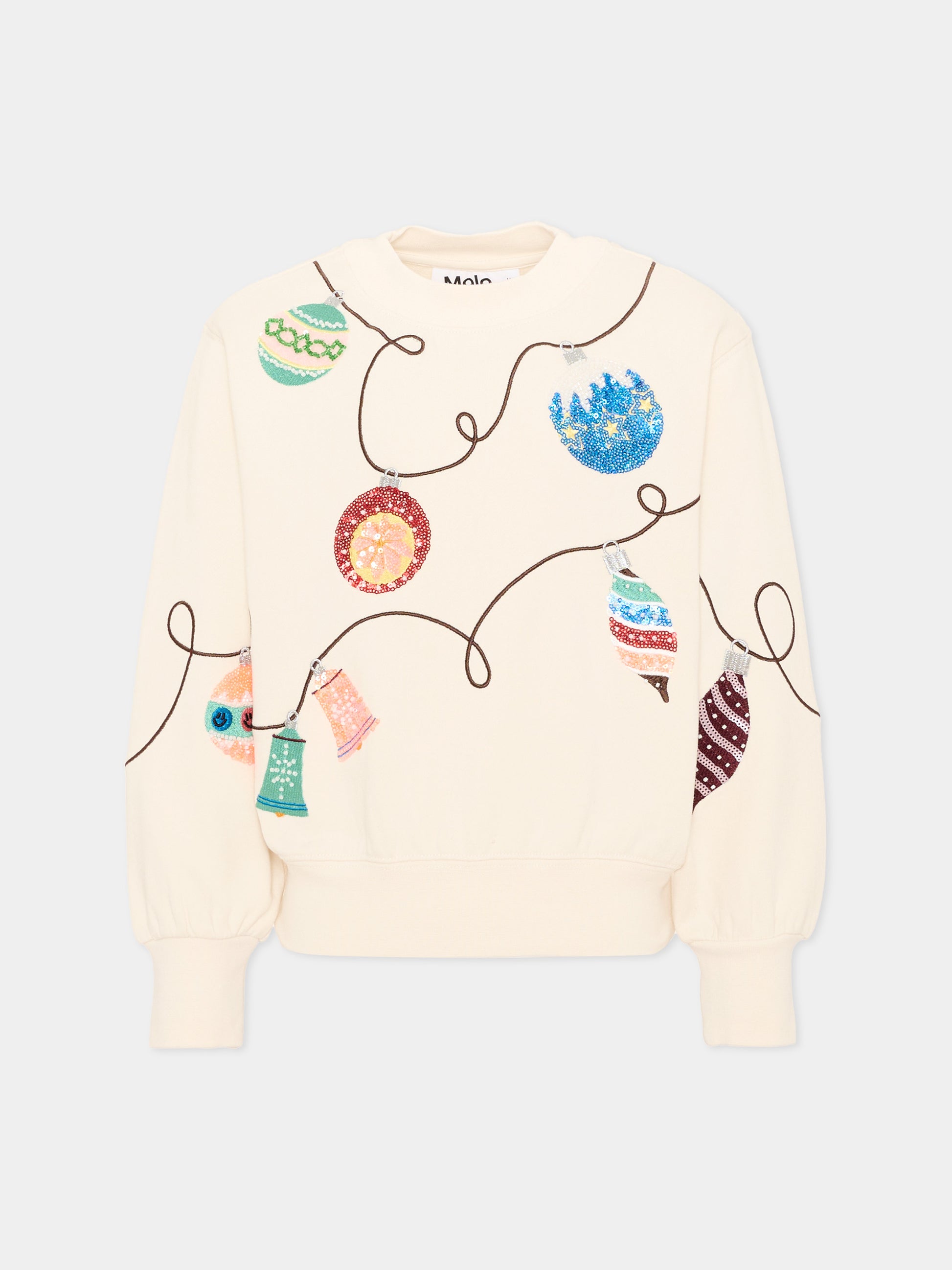 Felpa avorio Marge per bambina con stampa,Molo,2W26J203 5774