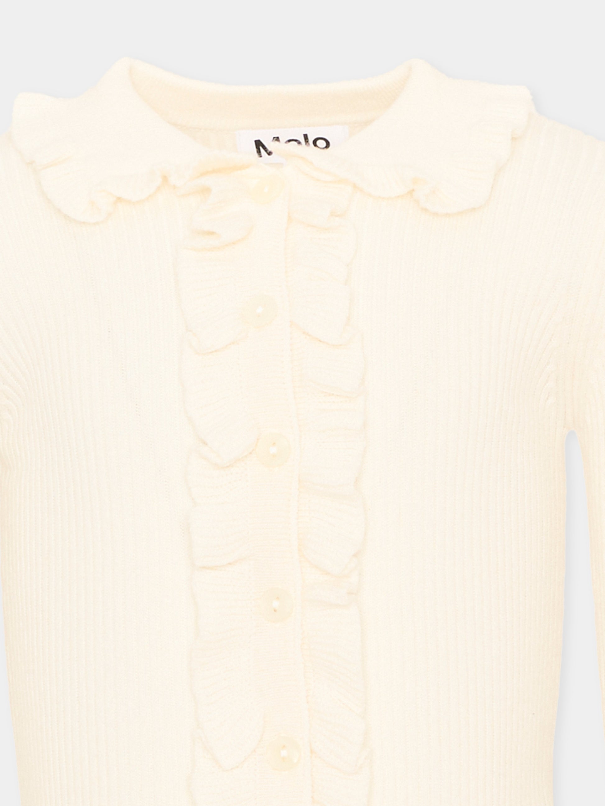Cardigan avorio Gamora per bambina con volant,Molo,2W26K312 2444