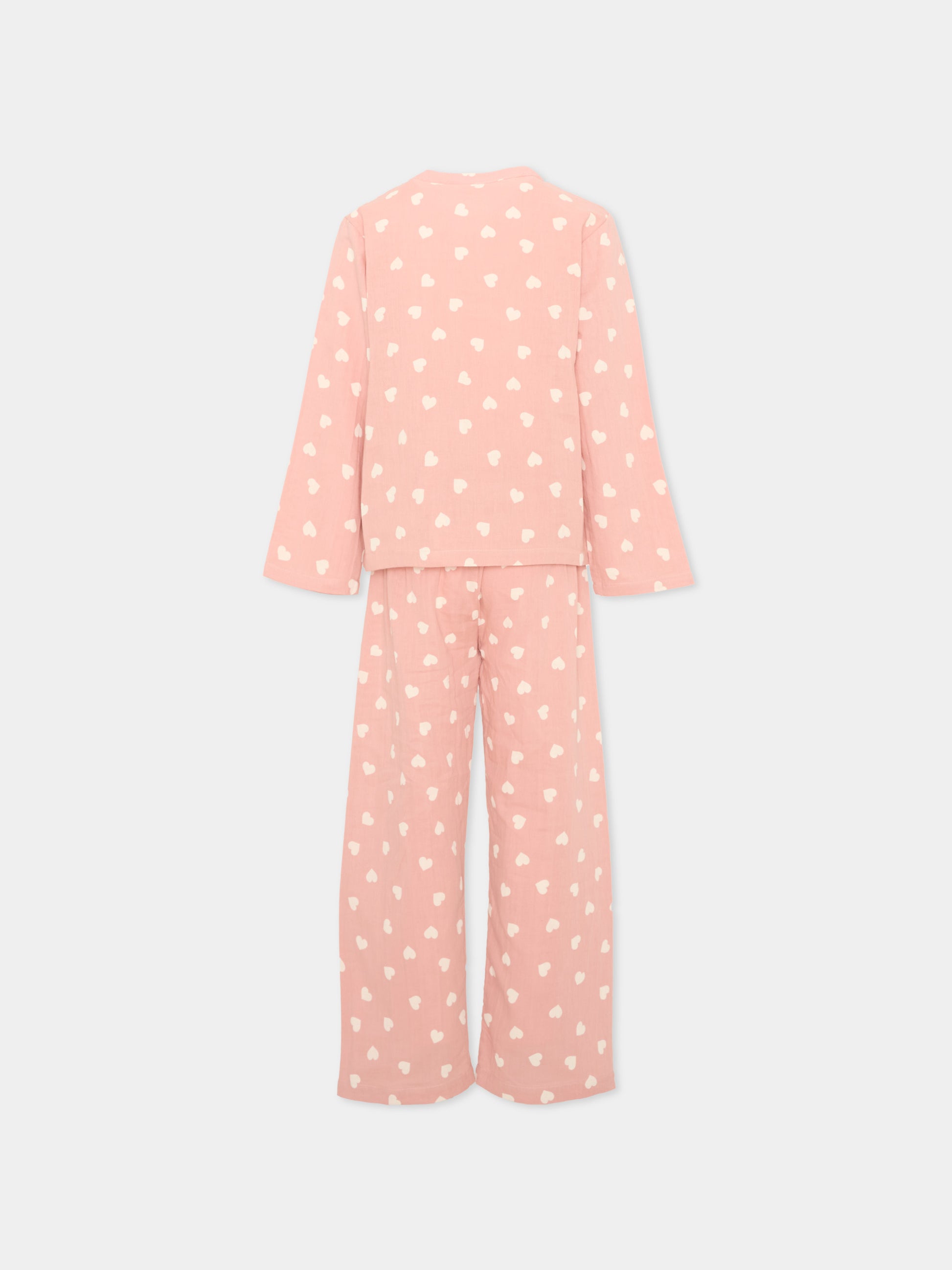 Pigiama rosa per bambina con cuori,Molo,2W26R501 5873