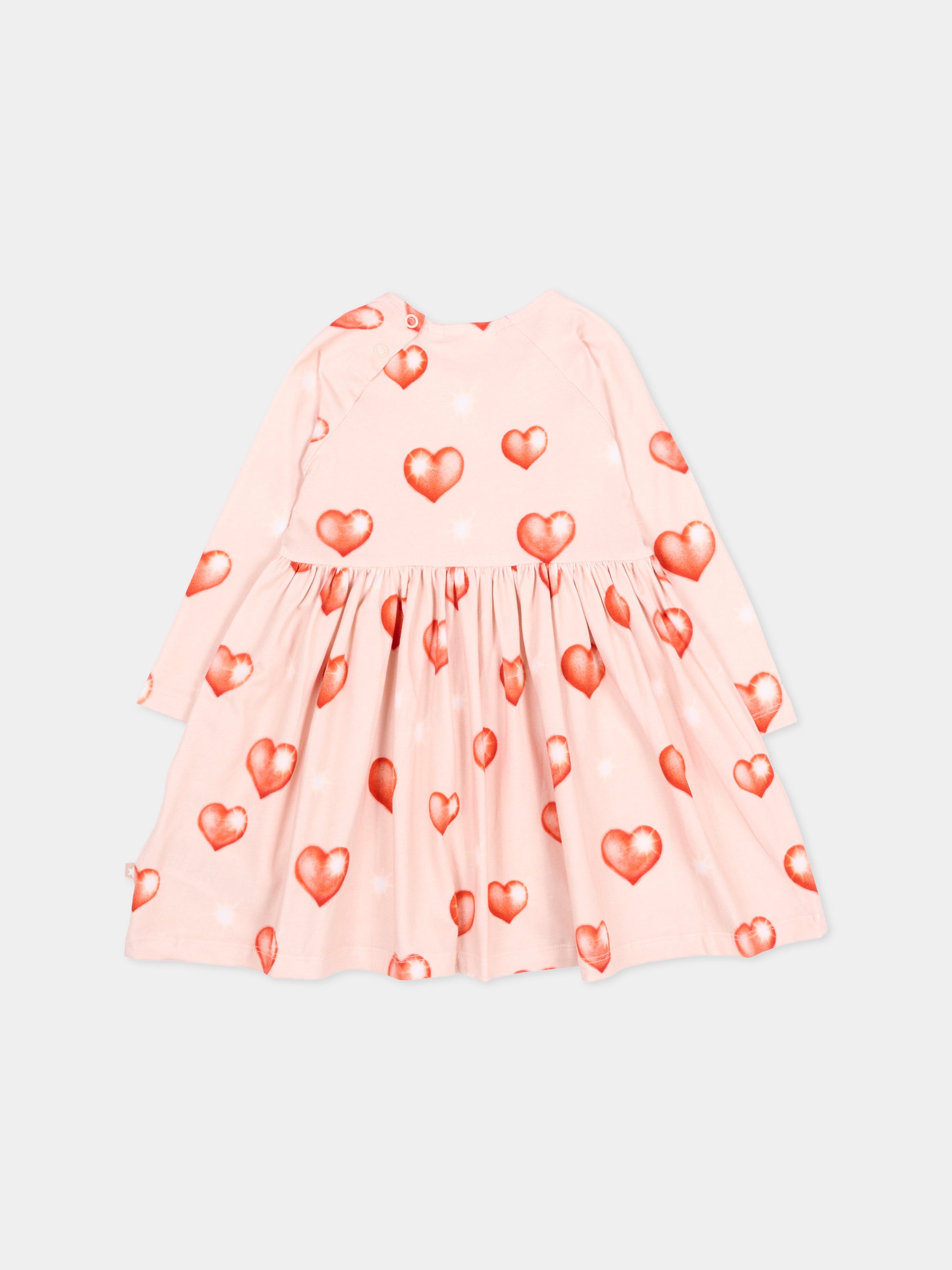 Vestito rosa Charmaine per neonata con cuori,Molo,4W26E208 5741