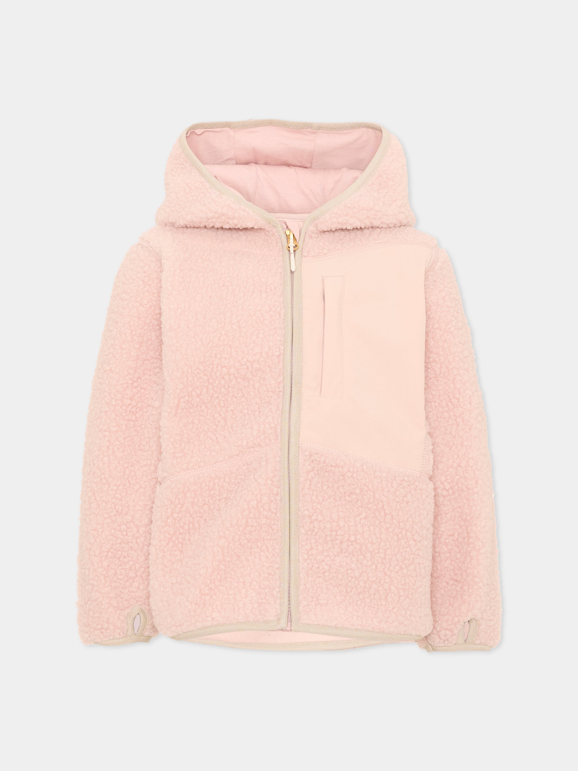 Ecopelliccia rosa Uberto per bambina con cappuccio,Molo,5W26L205 8058