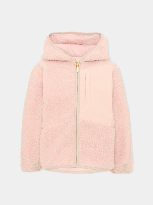 Ecopelliccia rosa Uberto per bambina con cappuccio,Molo,5W26L205 8058