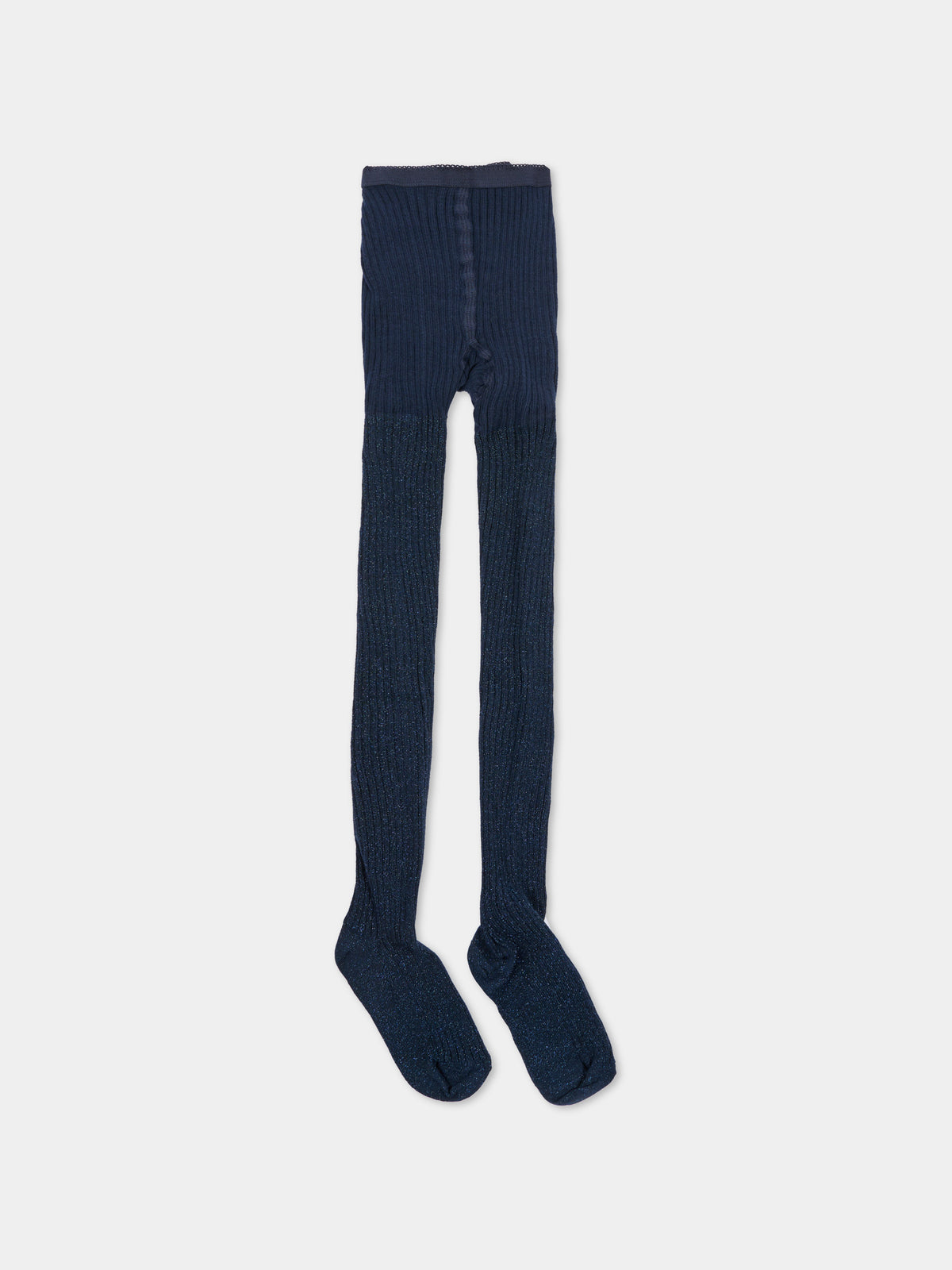 Collant blu per bambina a costine,Molo,7W26G202 2292