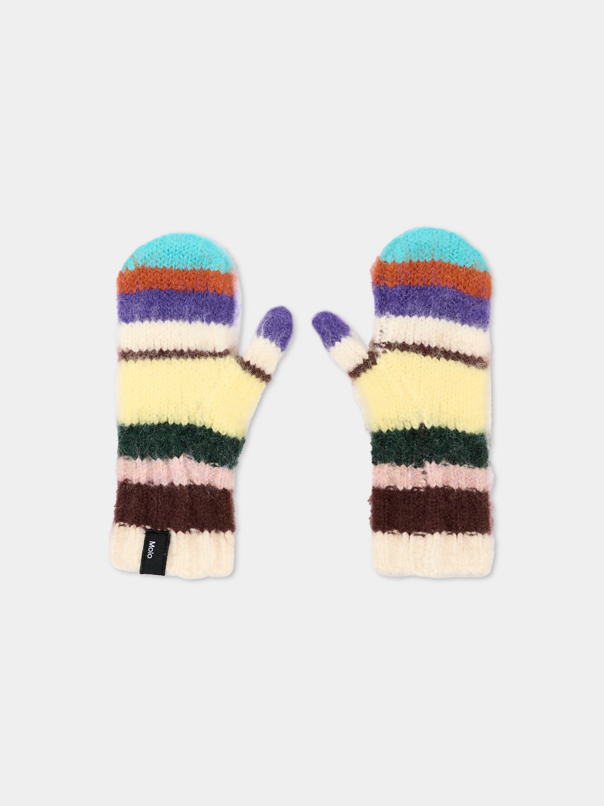 Guanti multicolor Kirsa per bambina a righe,Molo,7W26S106 5755