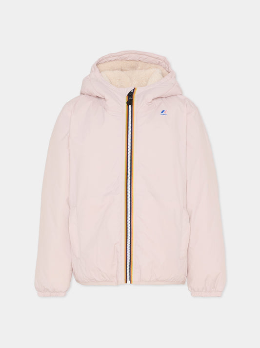 Piumino rosa Le Vrai 4.0 Claude Orsetto per bambina con logo,K-way,K7142TW W7G