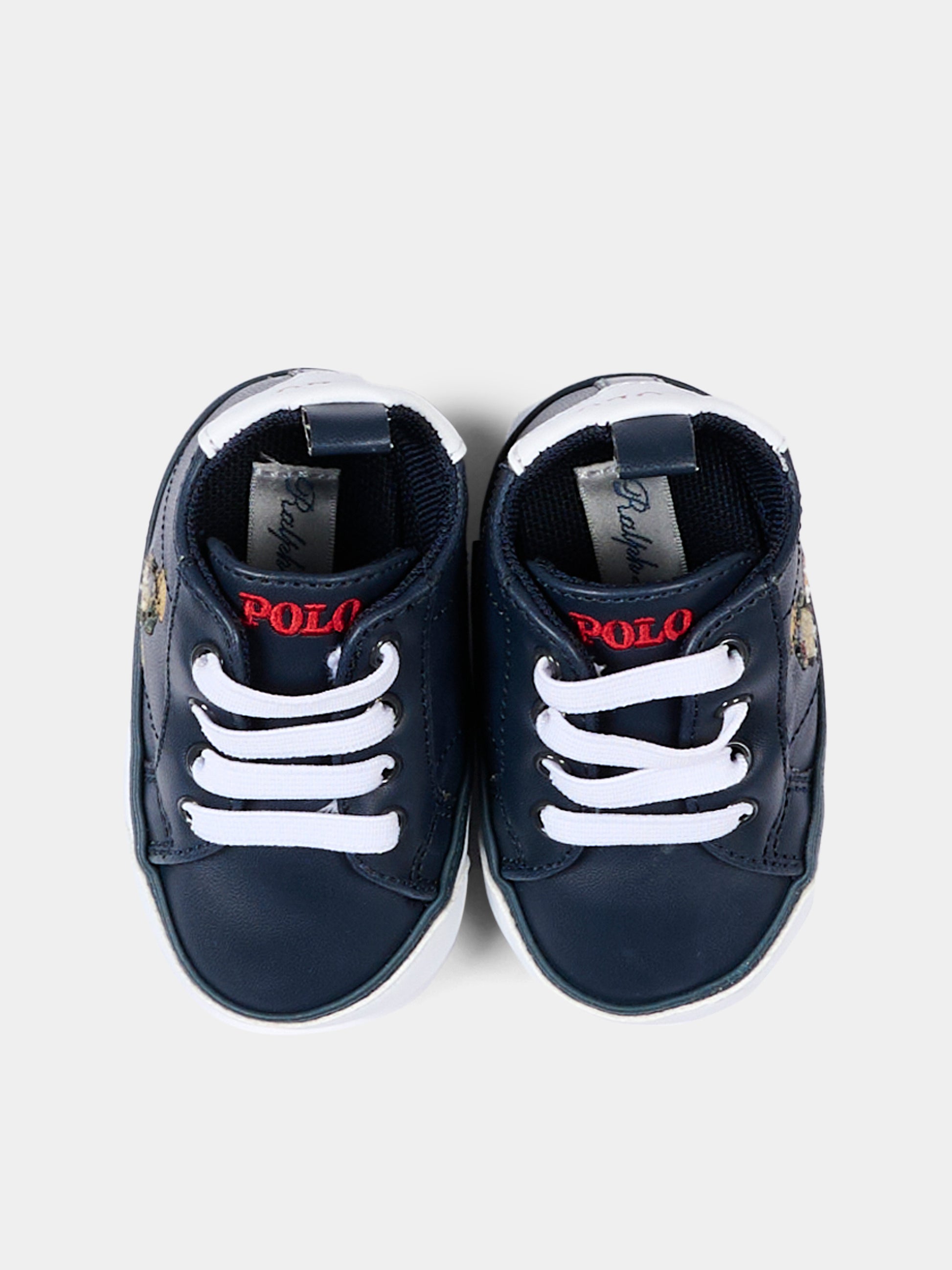 Sneakers blu per neonato con Polo Bear,Ralph Lauren Kids,RL03477410