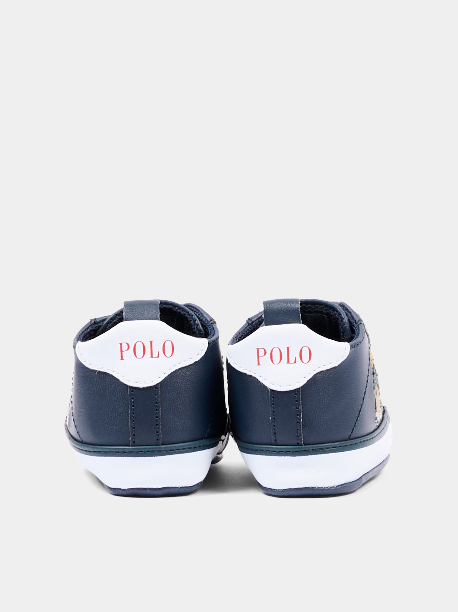 Sneakers blu per neonato con Polo Bear,Ralph Lauren Kids,RL03477410