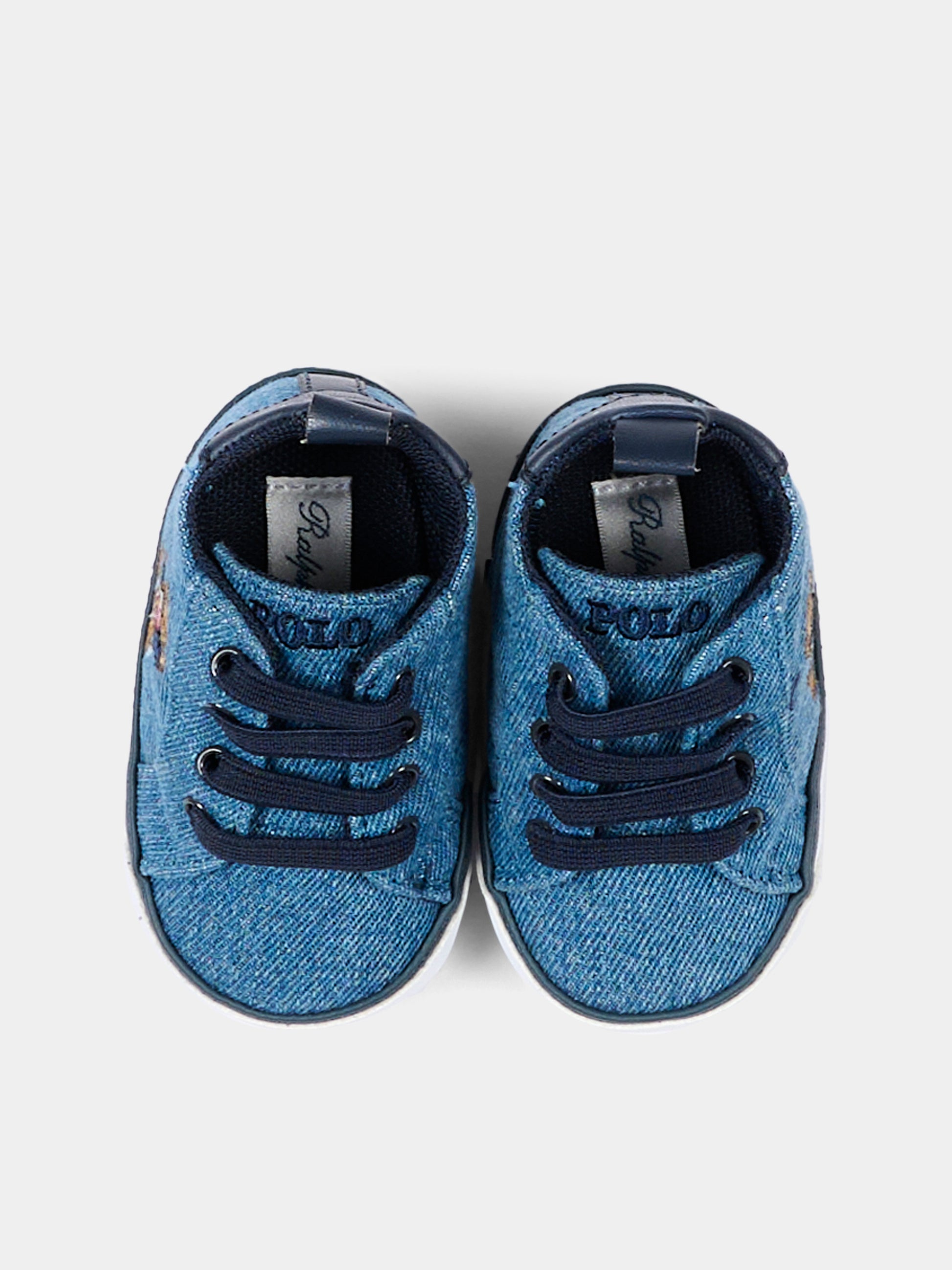 Sneakers blu per neonato con Polo Bear,Ralph Lauren Kids,RL03477430