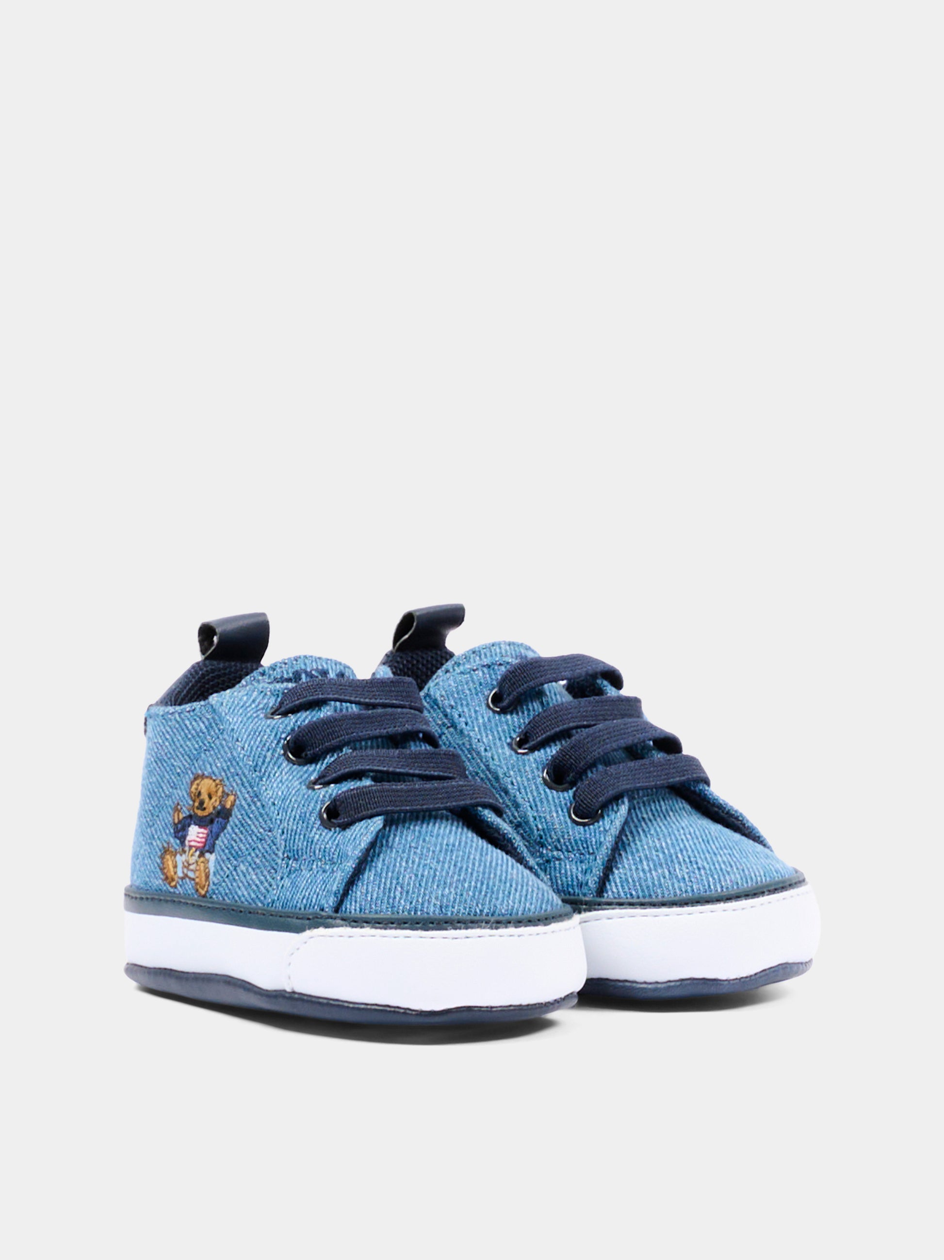 Sneakers blu per neonato con Polo Bear,Ralph Lauren Kids,RL03477430