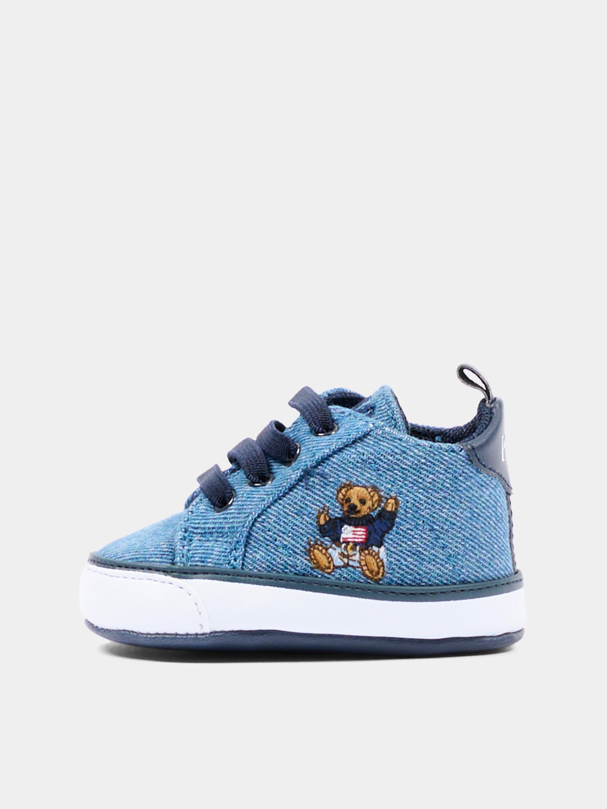 Sneakers blu per neonato con Polo Bear,Ralph Lauren Kids,RL03477430