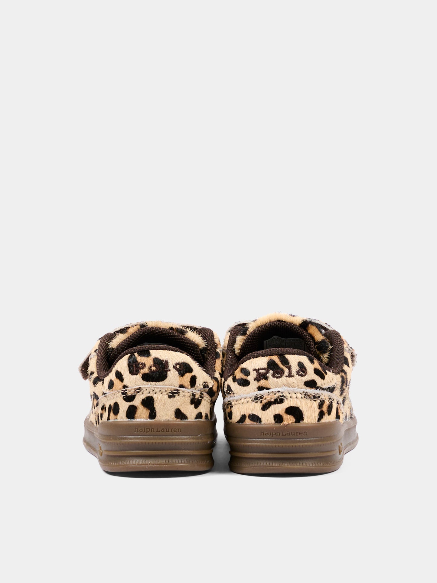 Sneakers marroni per bambina animalier,Ralph Lauren Kids,RL05863202