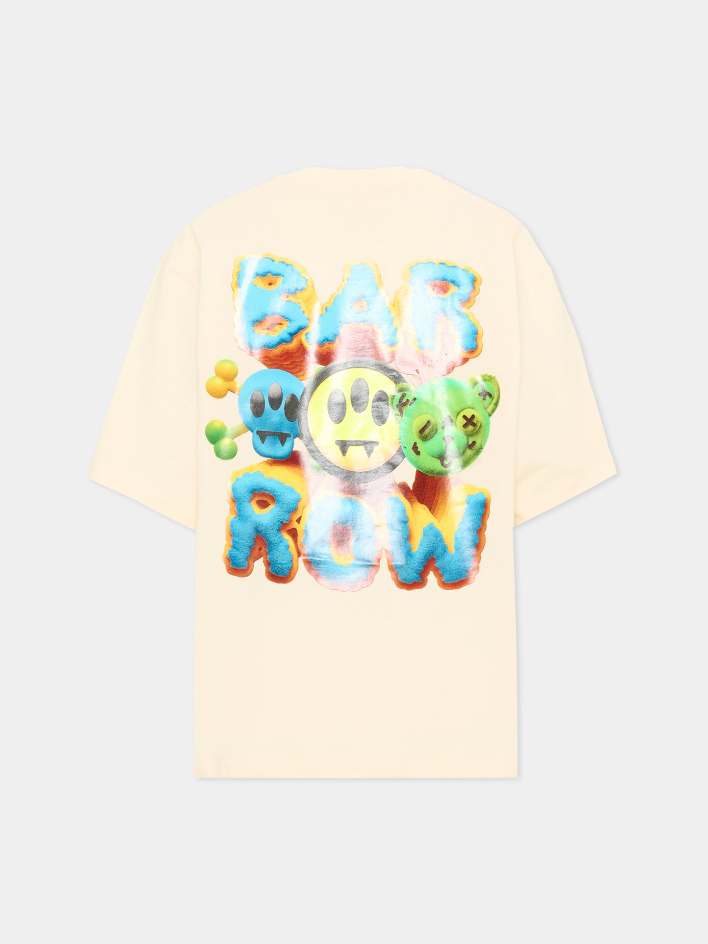 T-Shirt avorio per bambino con logo,Barrow,F6BKJBTH066 013