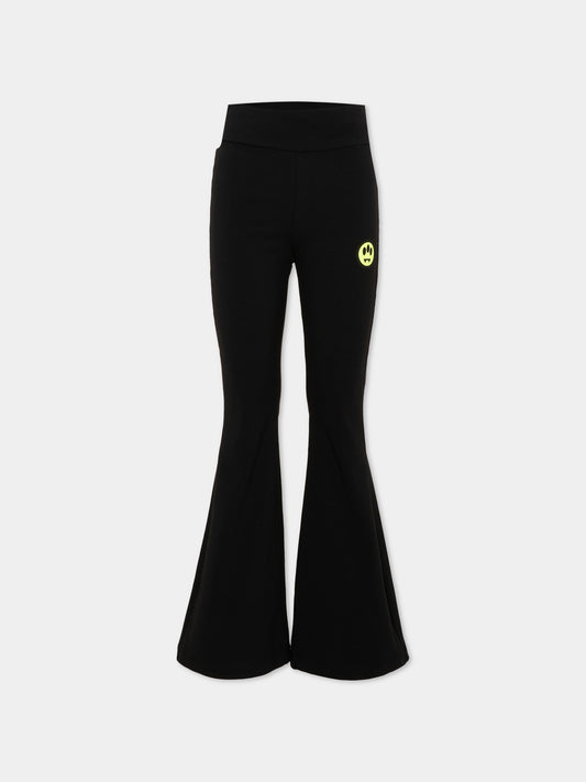 Leggings nero per bambina con logo,Barrow,F6BKJGLG009 110