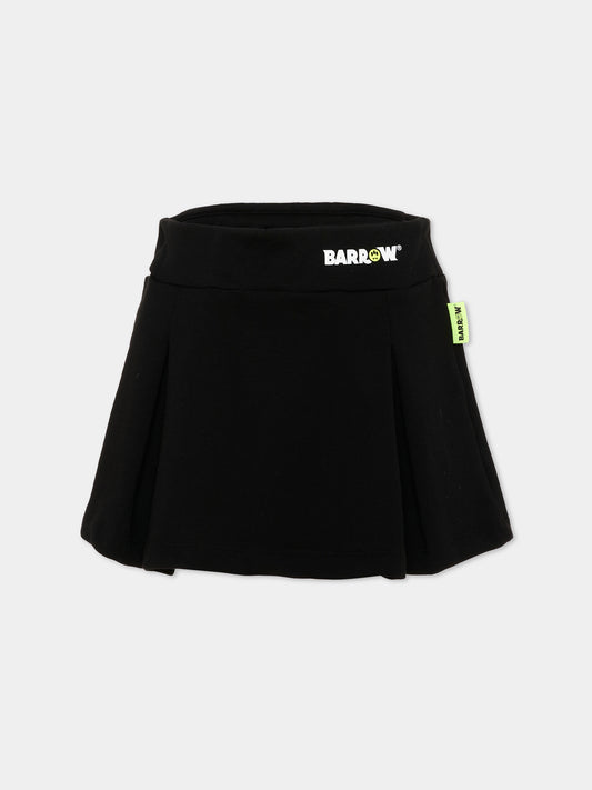 Gonna nera per bambina con logo,Barrow,F6BKJGSK010 110