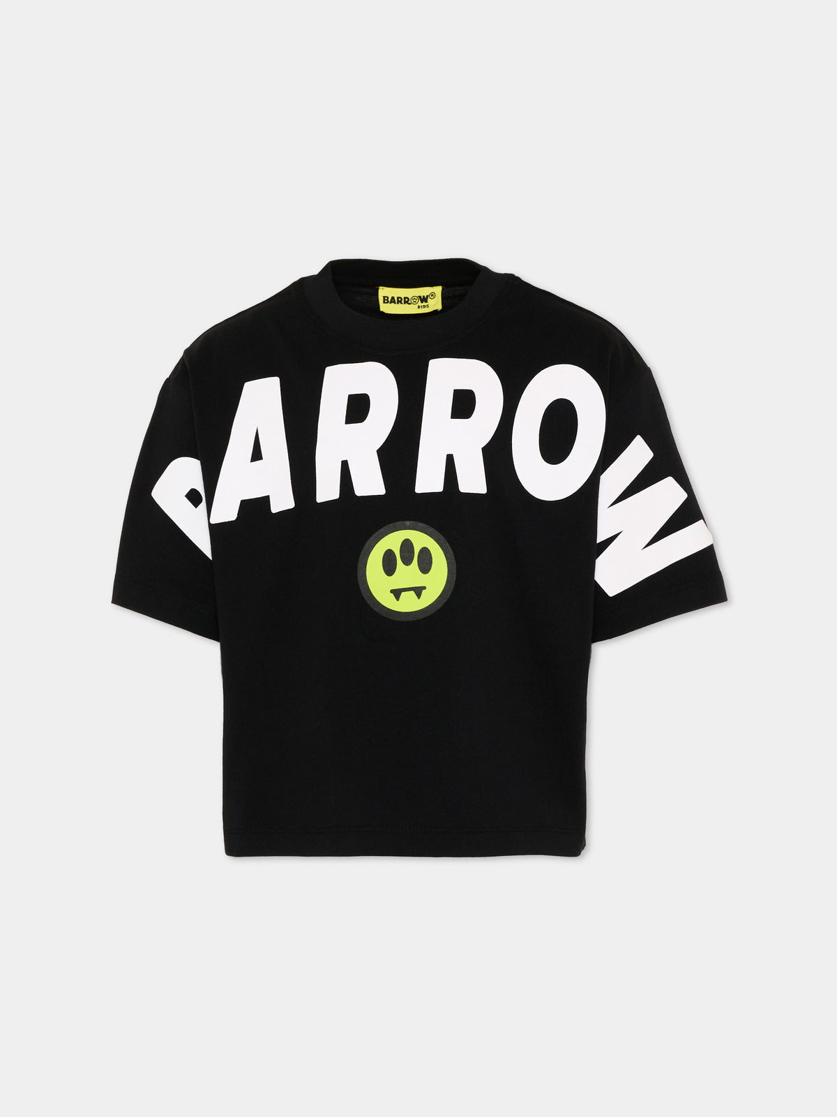 T-shirt nera per bambina con logo,Barrow,F6BKJGTH011 110