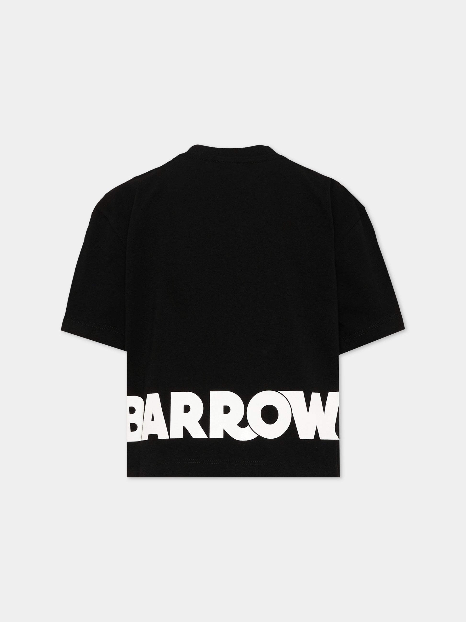 T-Shirt nera per bambina con smile,Barrow,F6BKJGTH172 110