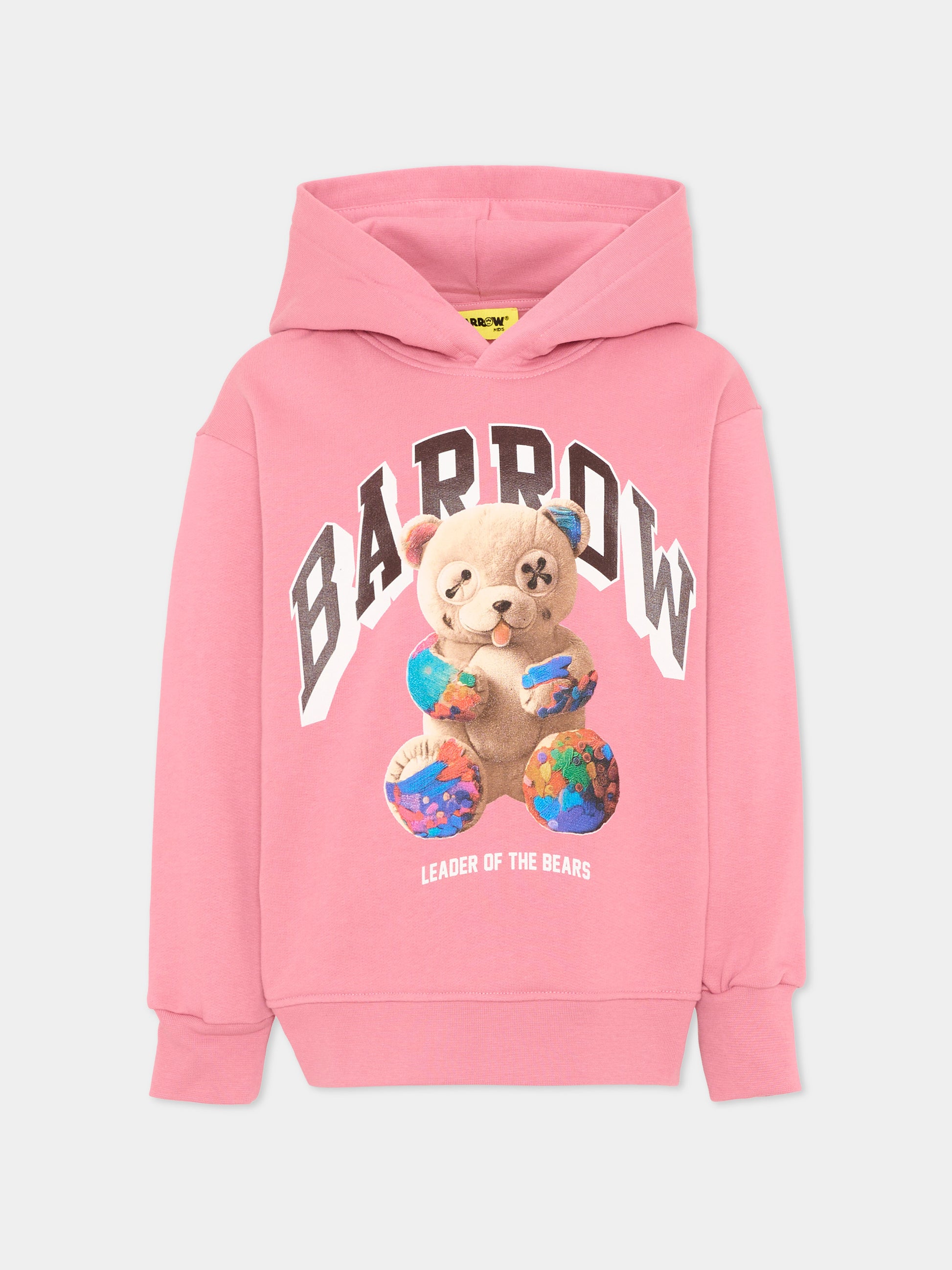 Felpa rosa per bambina con orsetto,Barrow,F6BKJUHS031 409