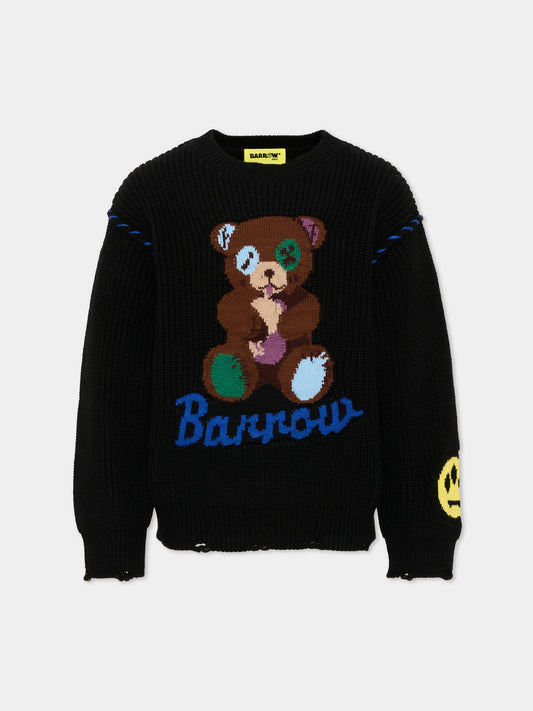 Maglione nero per bambini con ricamo,Barrow,F6BKJUJP040 110