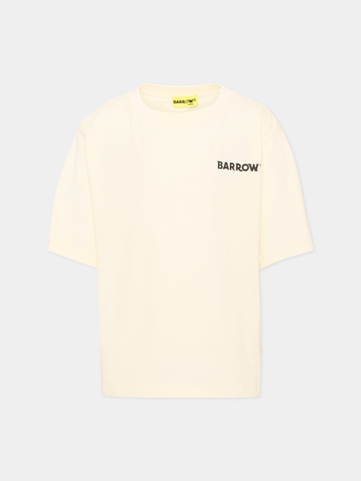 T-shirt avorio per bambini con logo,Barrow,F6BKJUTH012 013