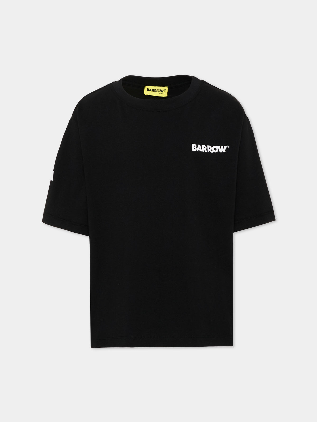 T-shirt a manica corta nera con logo,Barrow,F6BKJUTH012 110