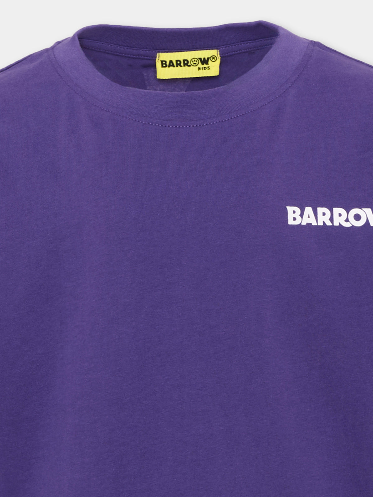 T-shirt viola per bambina con logo,Barrow,F6BKJUTH012 410