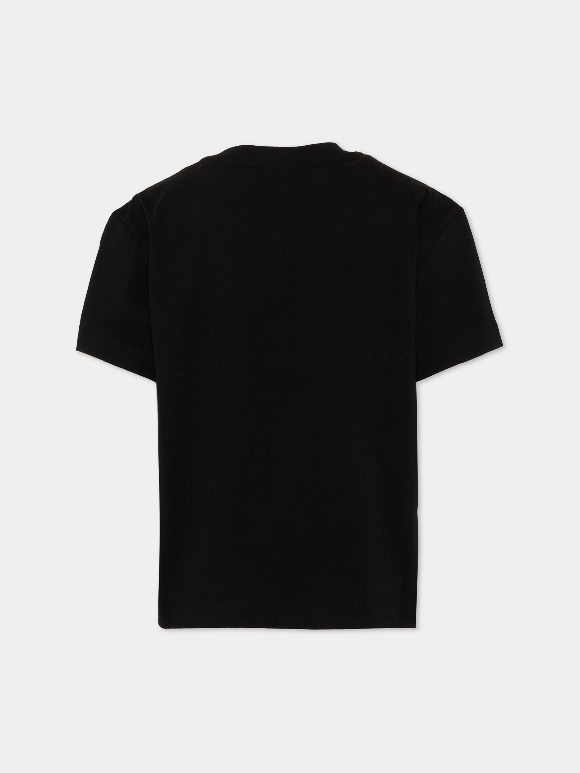 T-shirt nera per bambini con stampa,Barrow,F6BKJUTH027 110